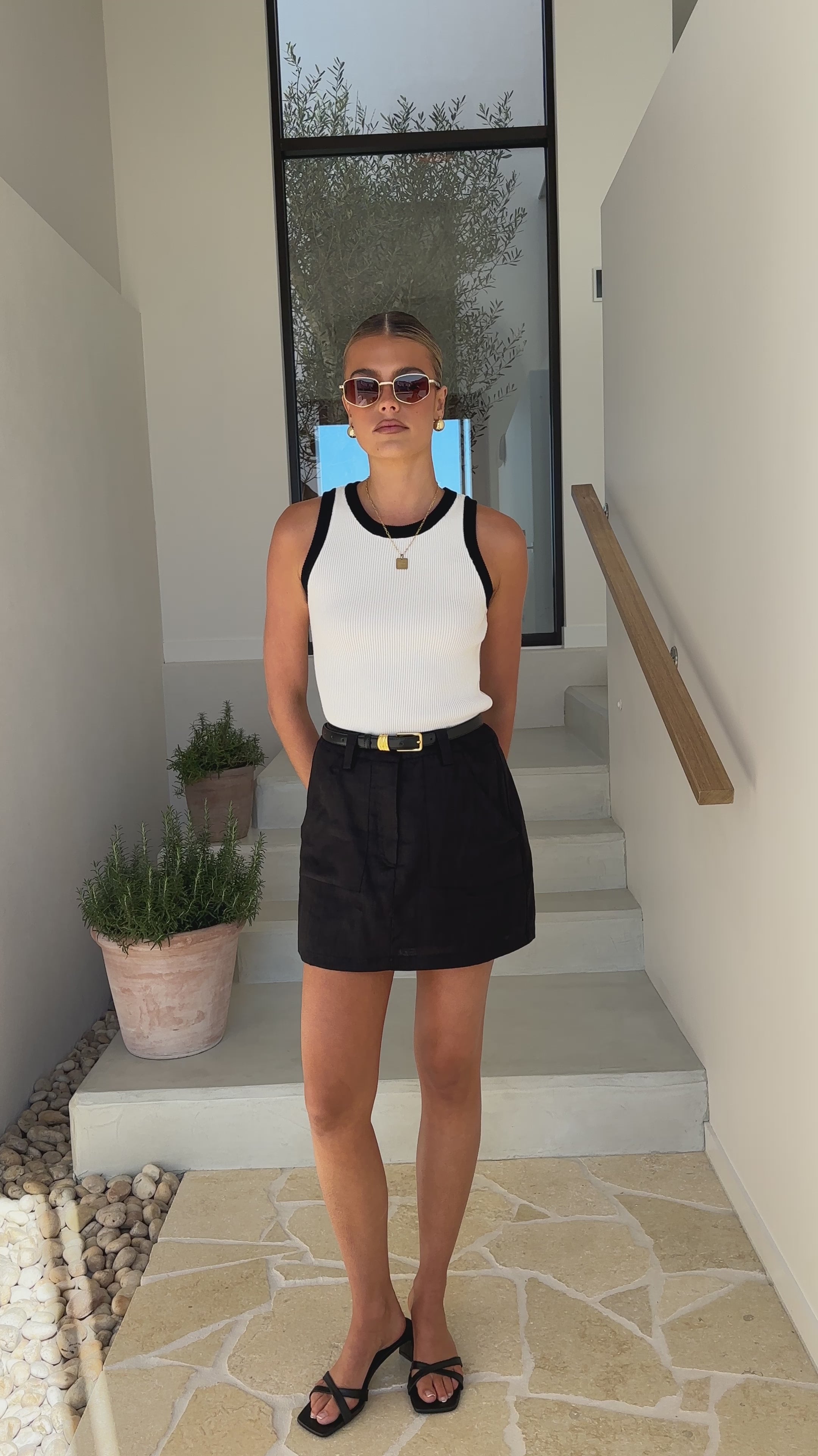 Load video: Maggie Mini Skirt - Black - Billy J