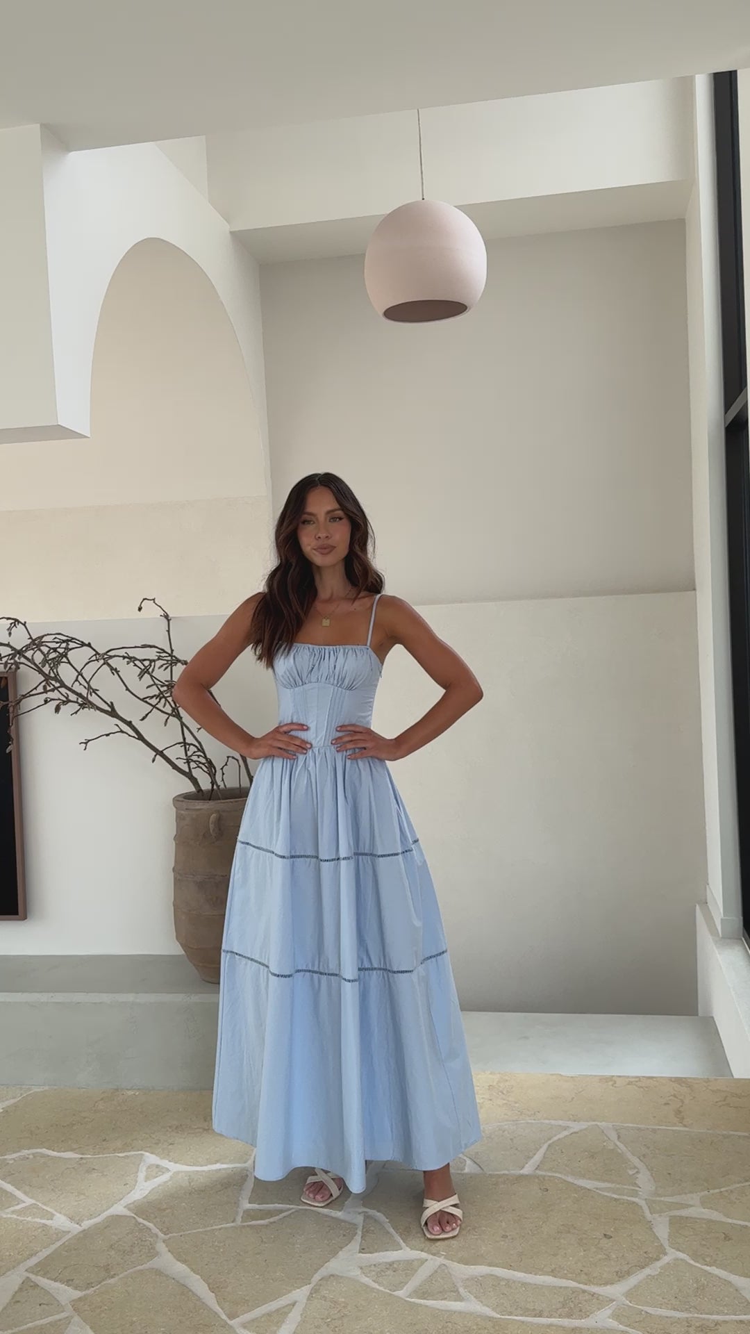 Load video: Isabella Maxi Dress - Blue - Billy J