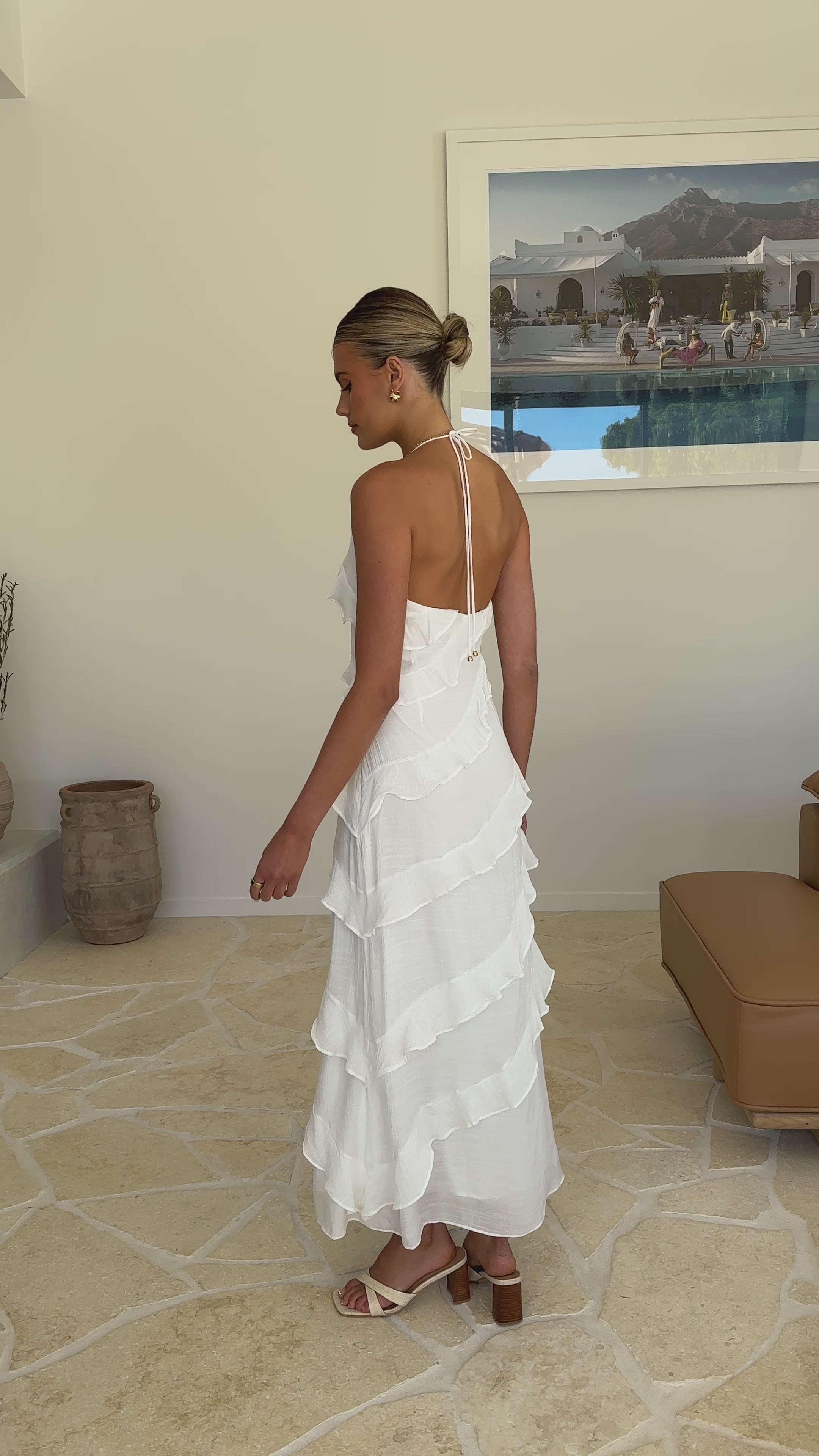 Load video: Sophia Maxi Dress - White - Billy J