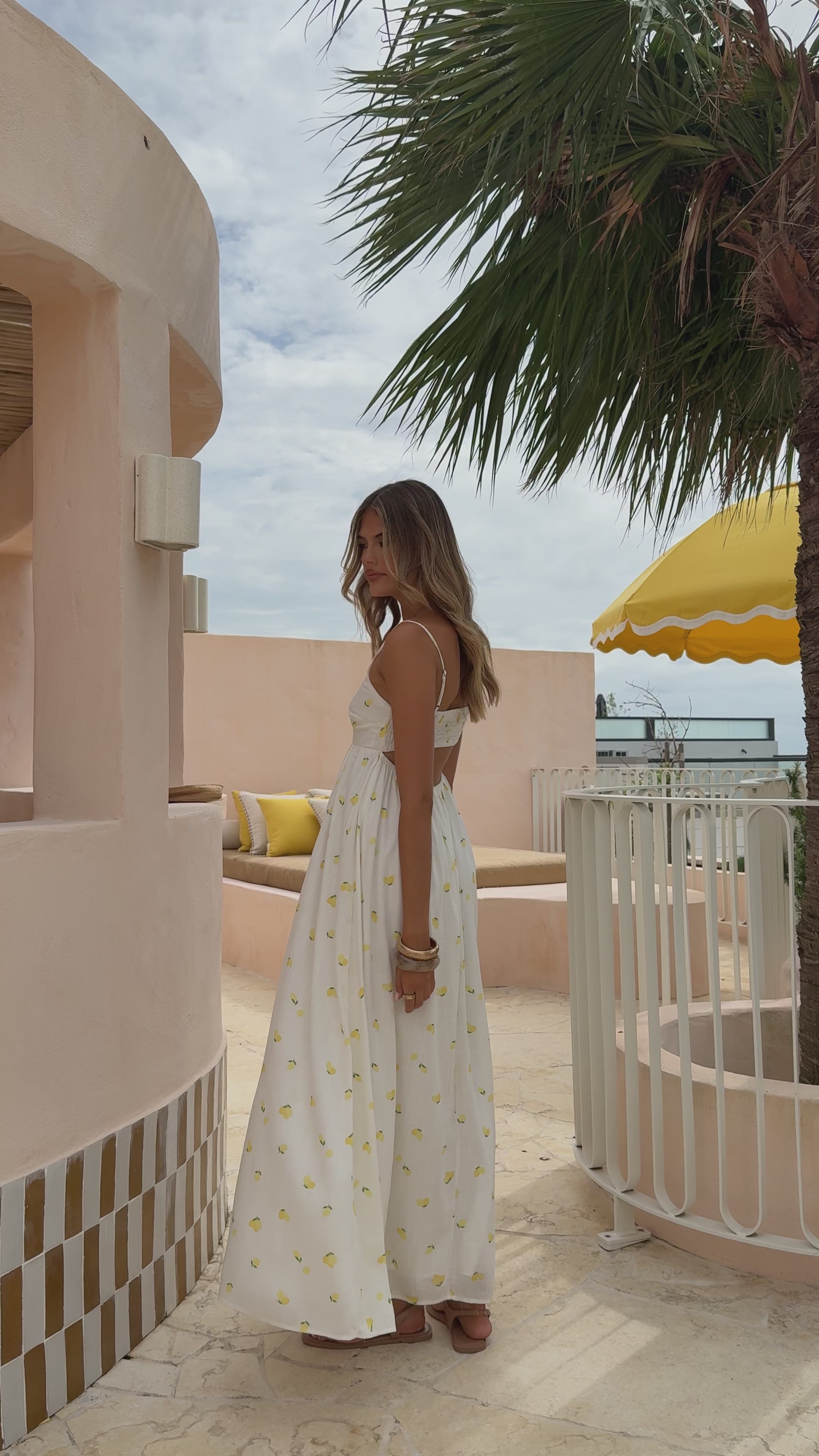 Load video: Bronnie Maxi Dress - Limone - Billy J