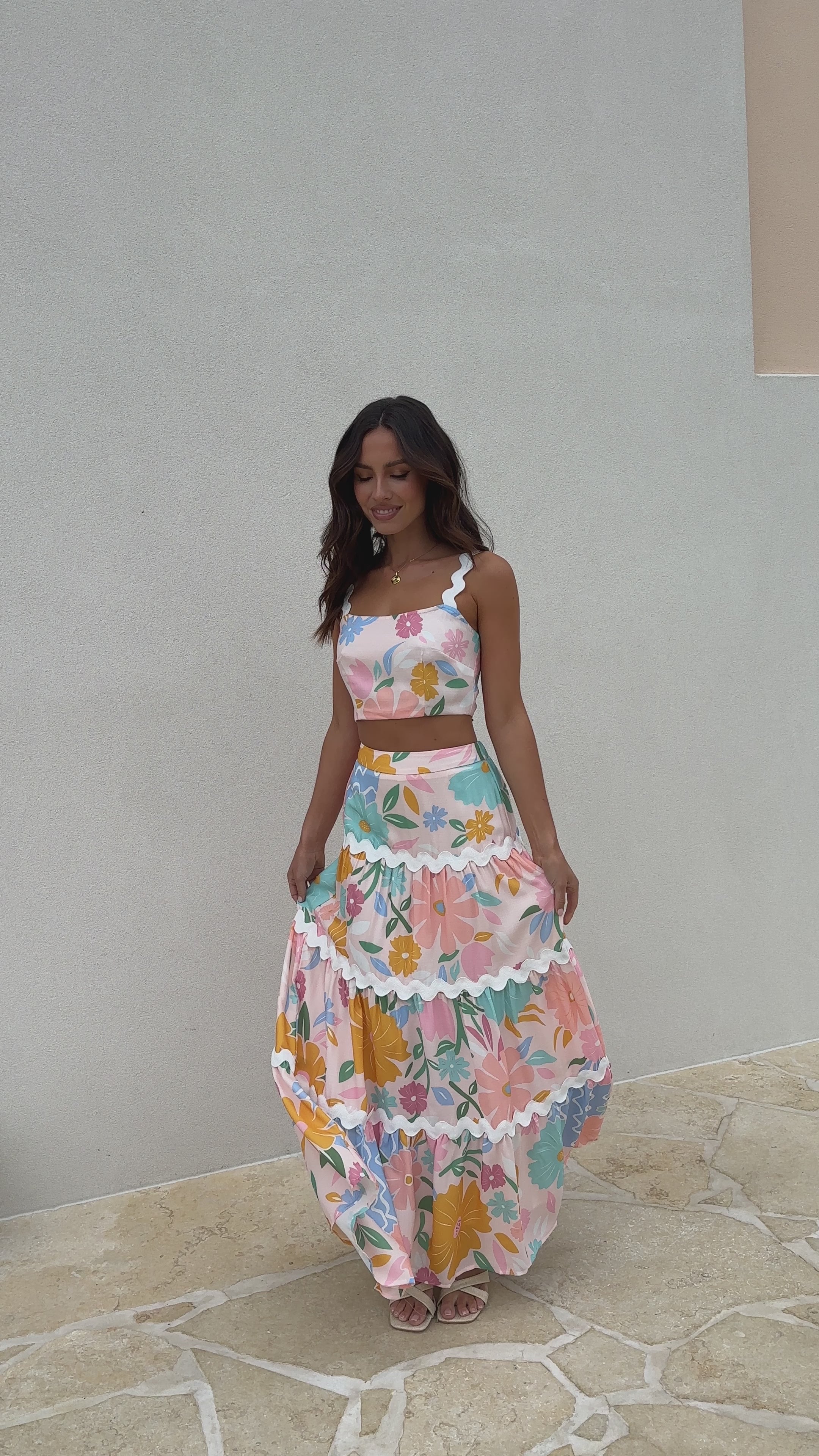 Load video: Kallima Crop Top - Blush Petal - Billy J