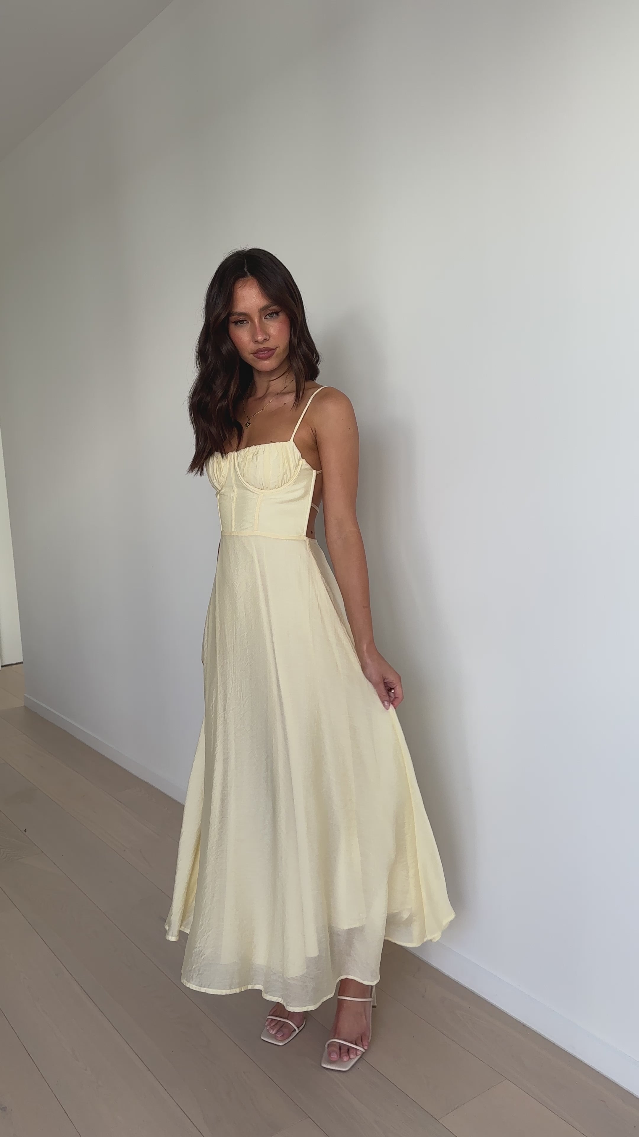 Load video: Rahima Maxi Dress - Yellow - Billy J