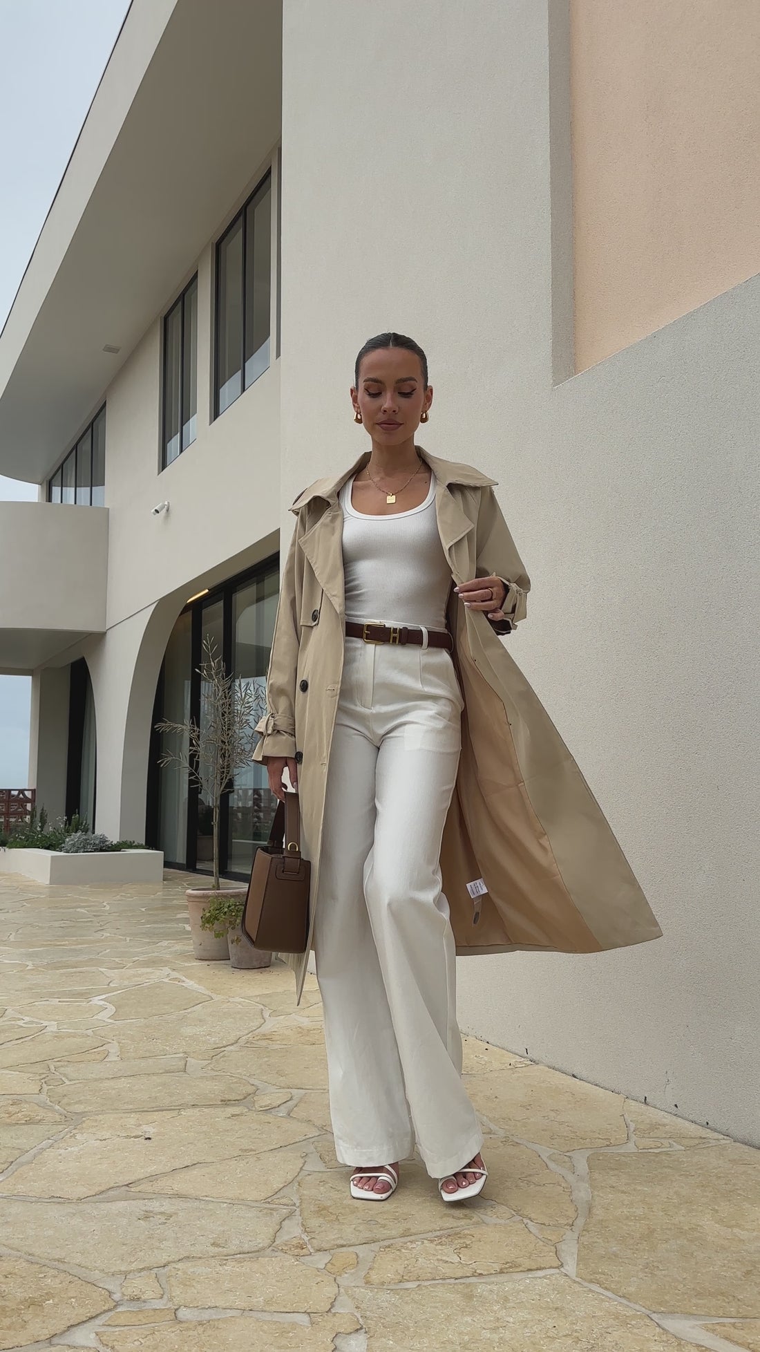 Samara Trench Coat - Beige - Billy J