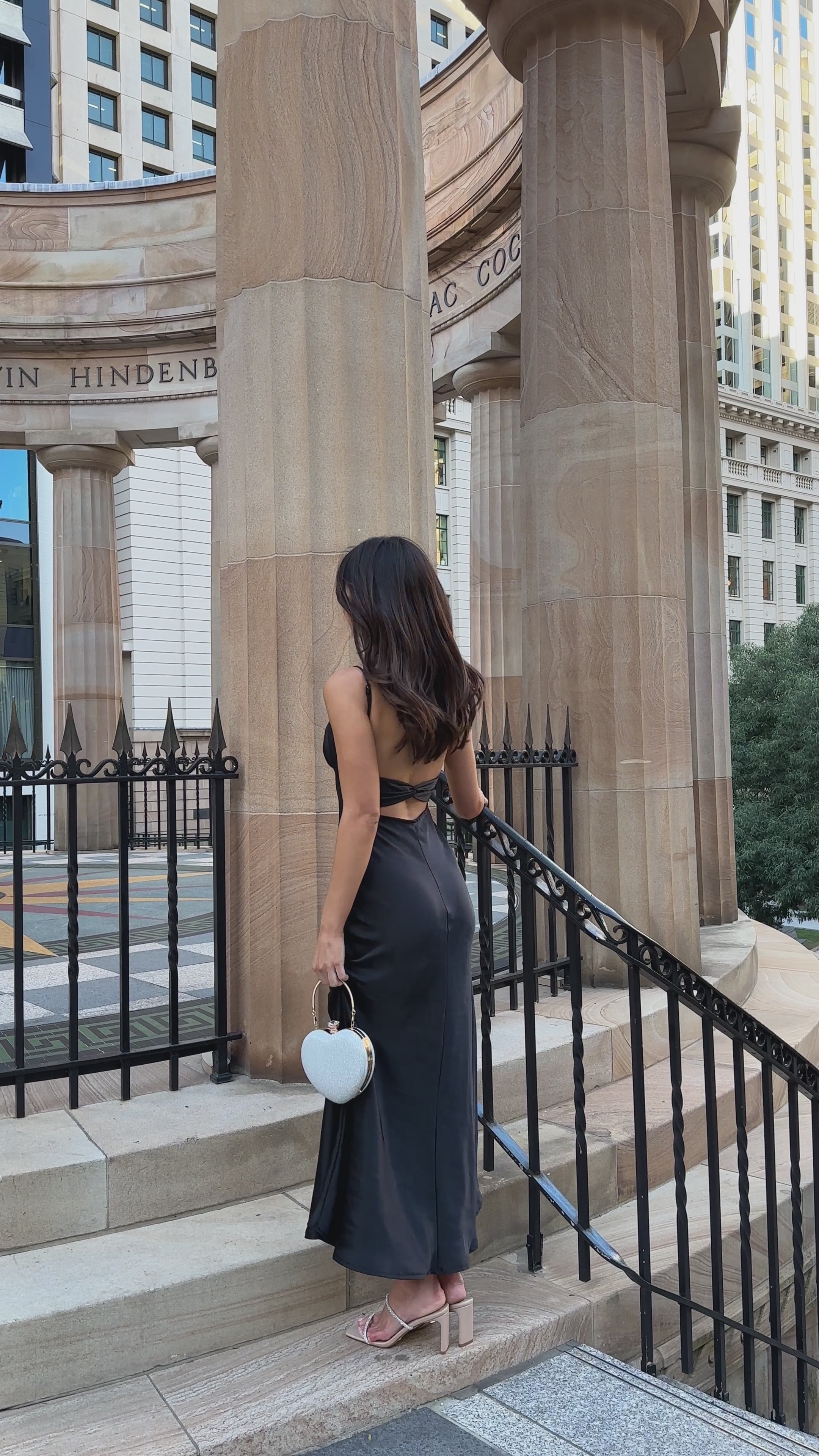 Load video: Rue Maxi Dress - Black - Billy J