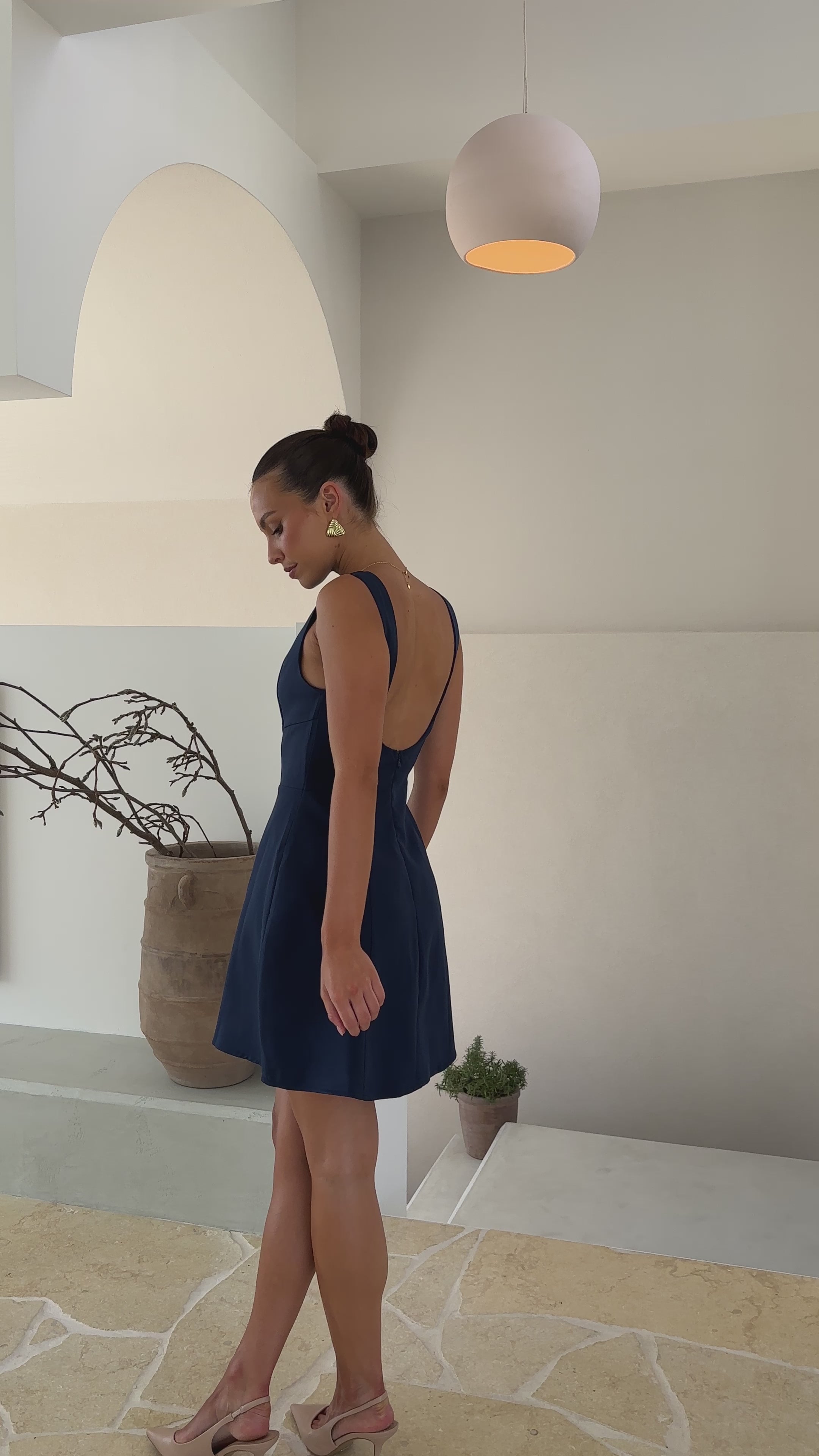 Load video: Rafiki Mini Dress - Navy - Billy J