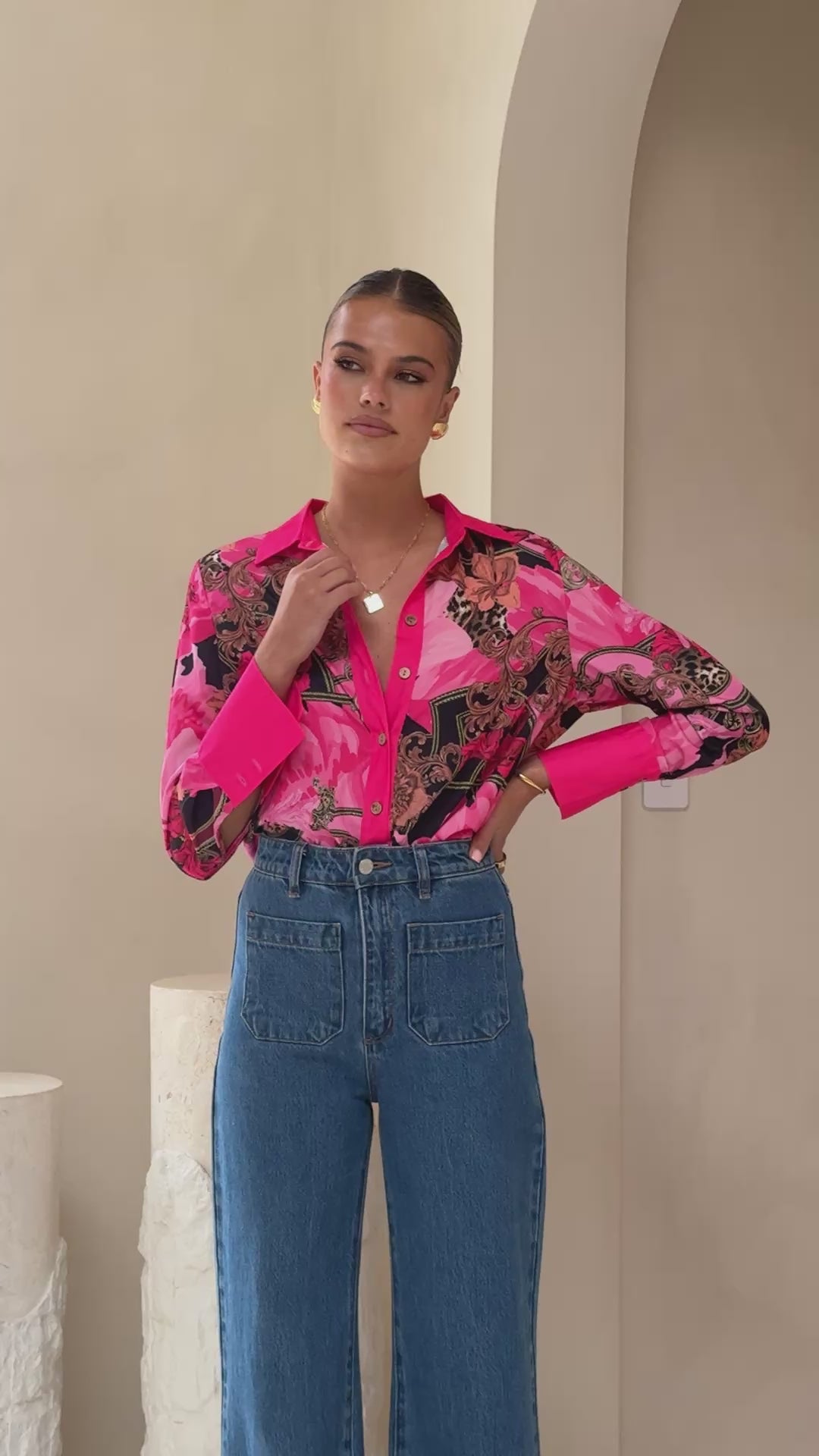 Load video: Lucinda Shirt - Pink - Billy J