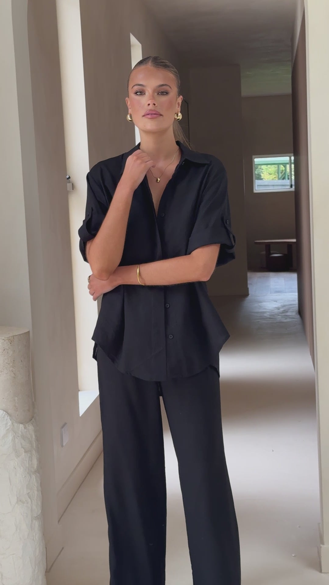 Load video: Valene Pants - Black - Billy J