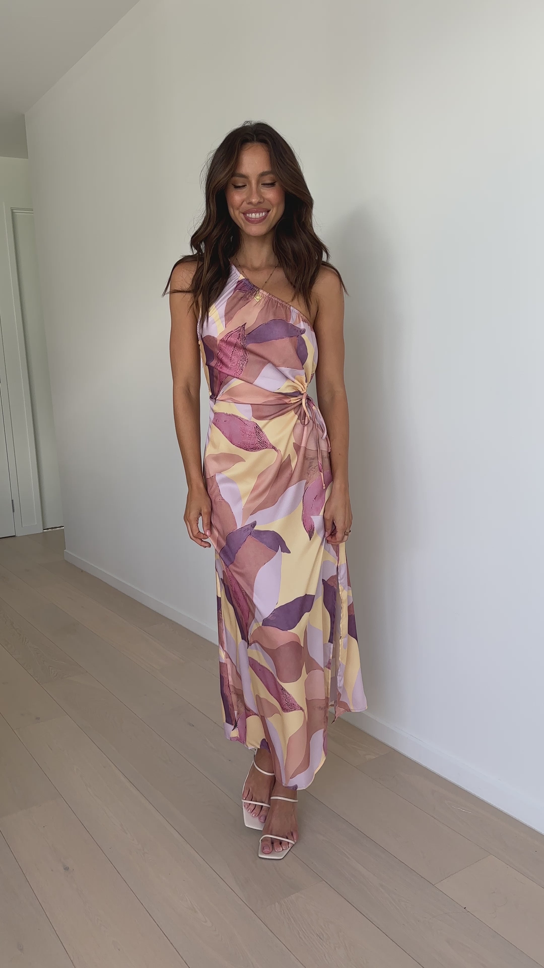 Load video: Lana Maxi Dress - Pink/Purple Floral - Billy J