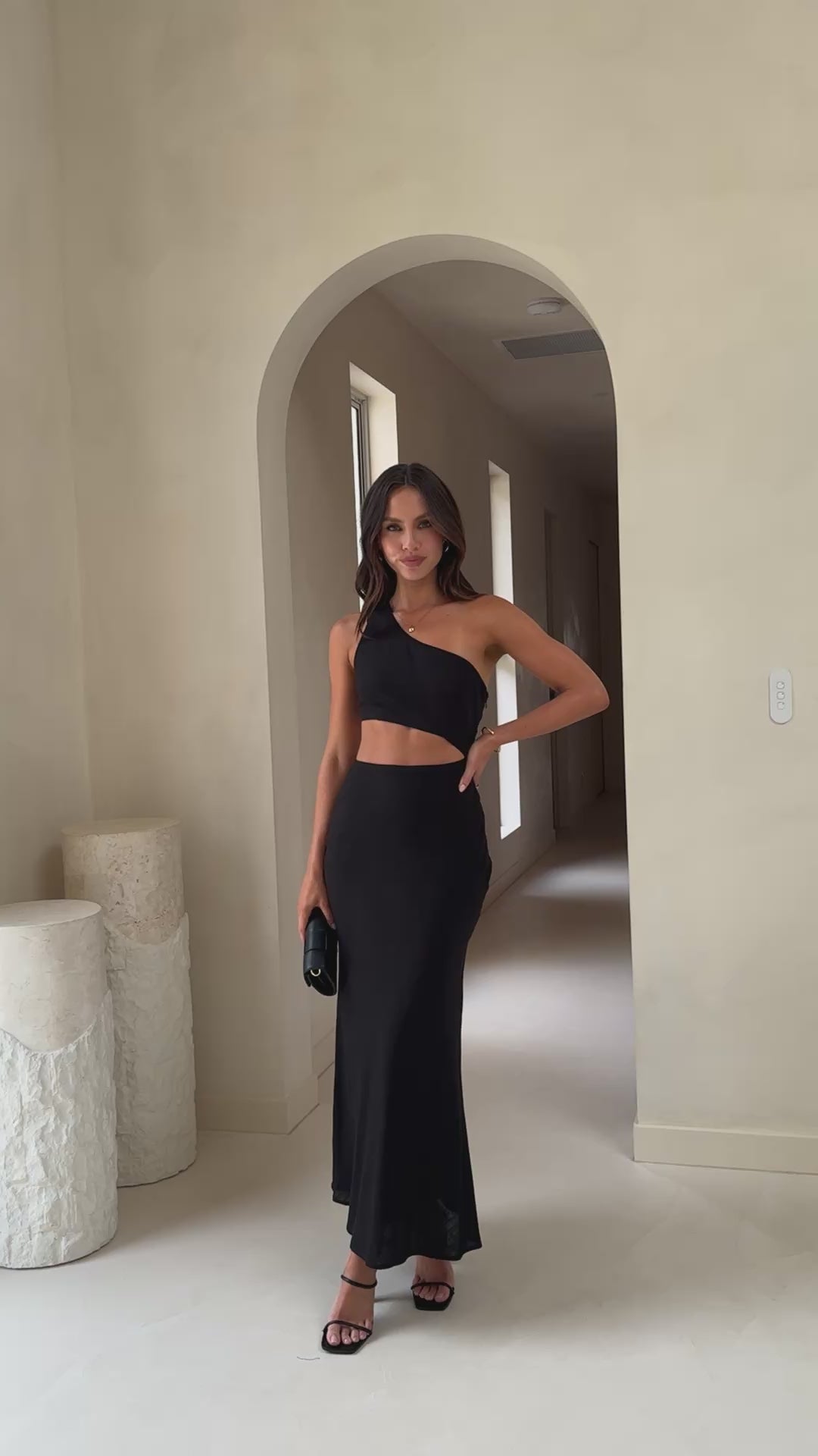 Load video: Abia Maxi Dress - Black - Billy J