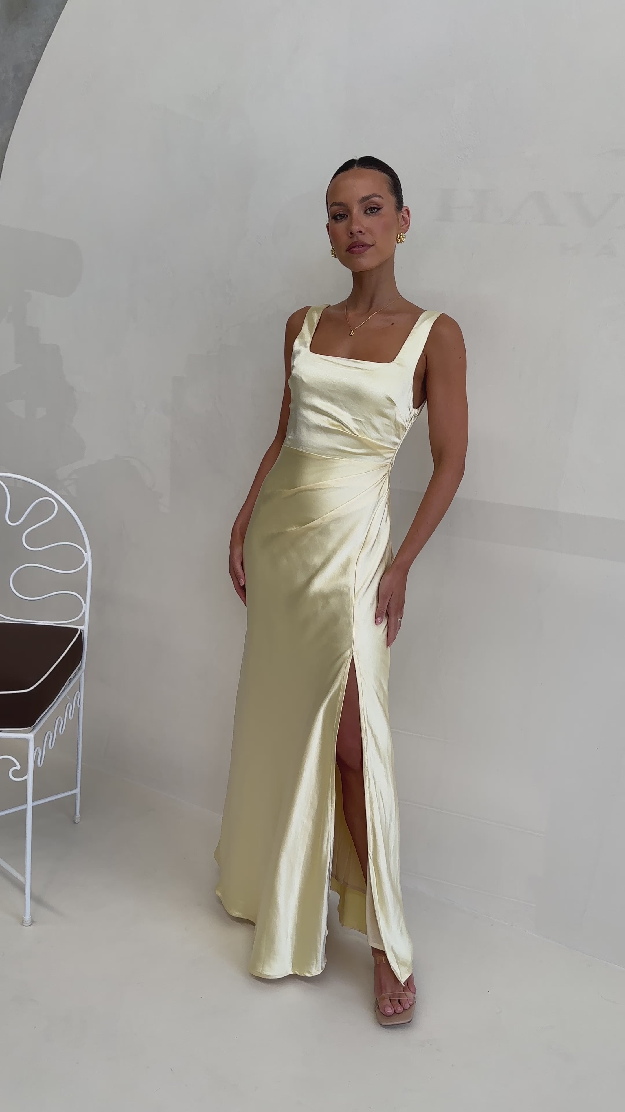 Load video: Alaria Maxi Dress - Yellow - Billy J