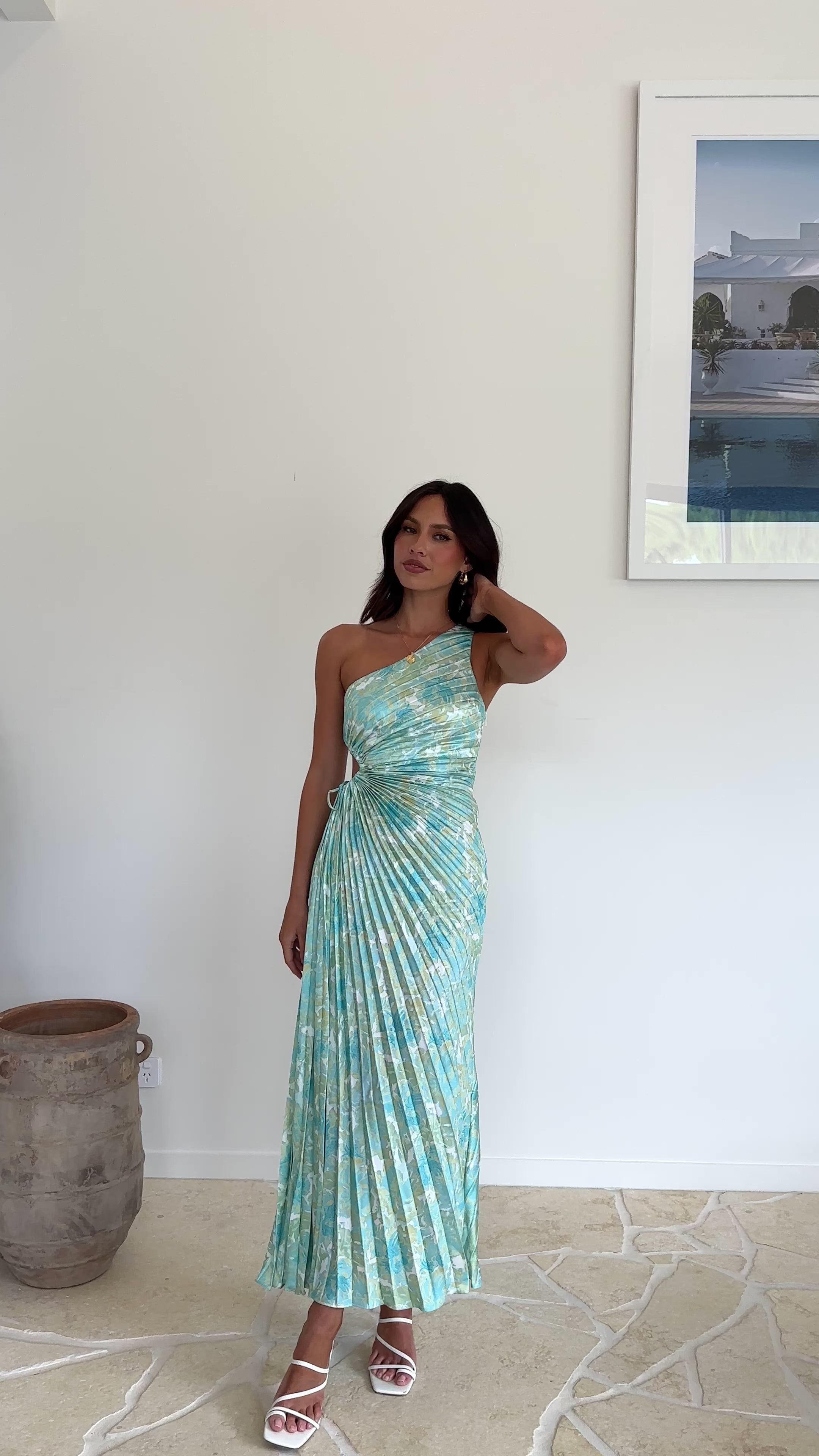 Load video: Laken Maxi Dress - Green Floral - Billy J