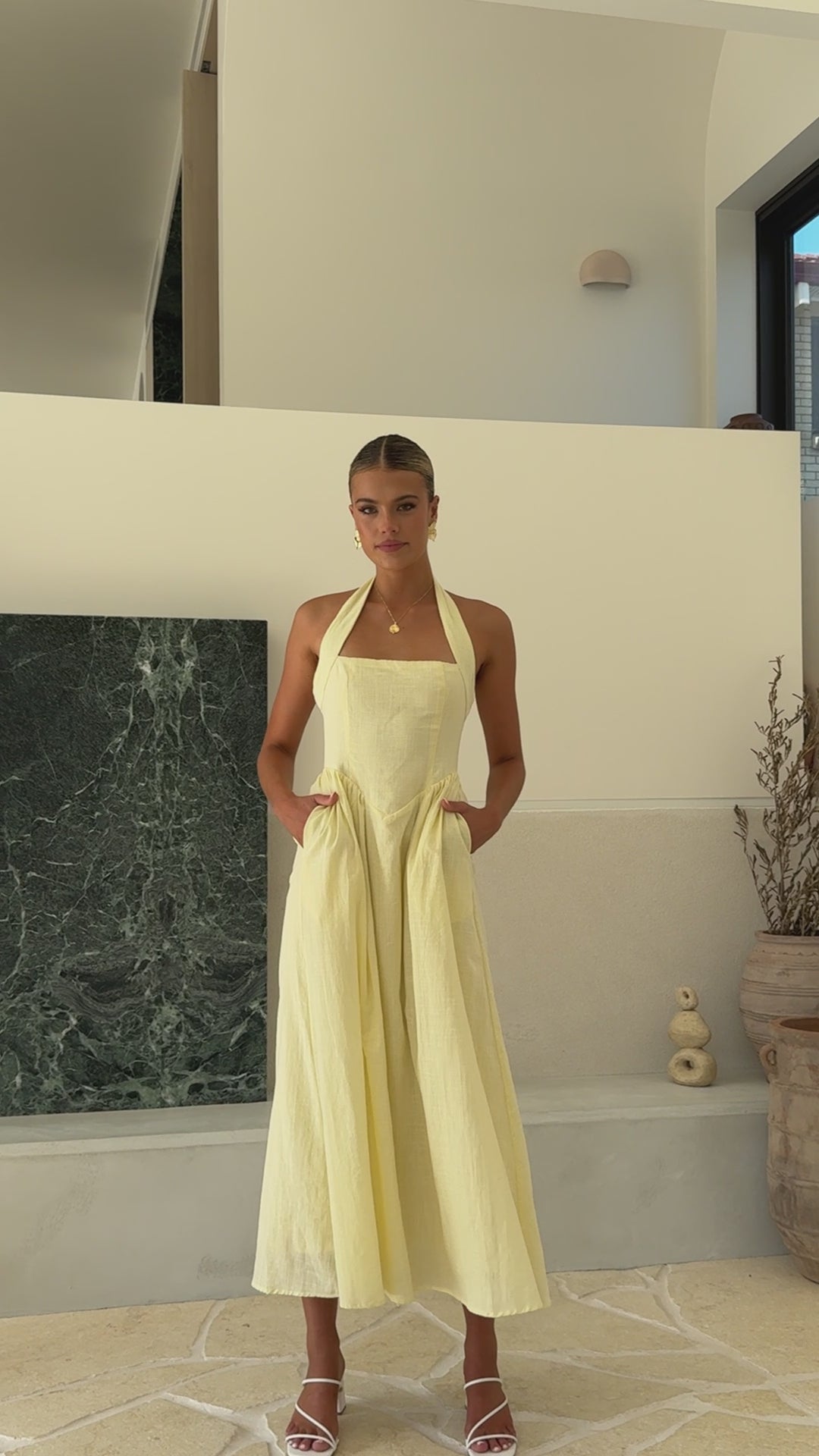 Load video: Caden Maxi Dress - Lemon - Billy J
