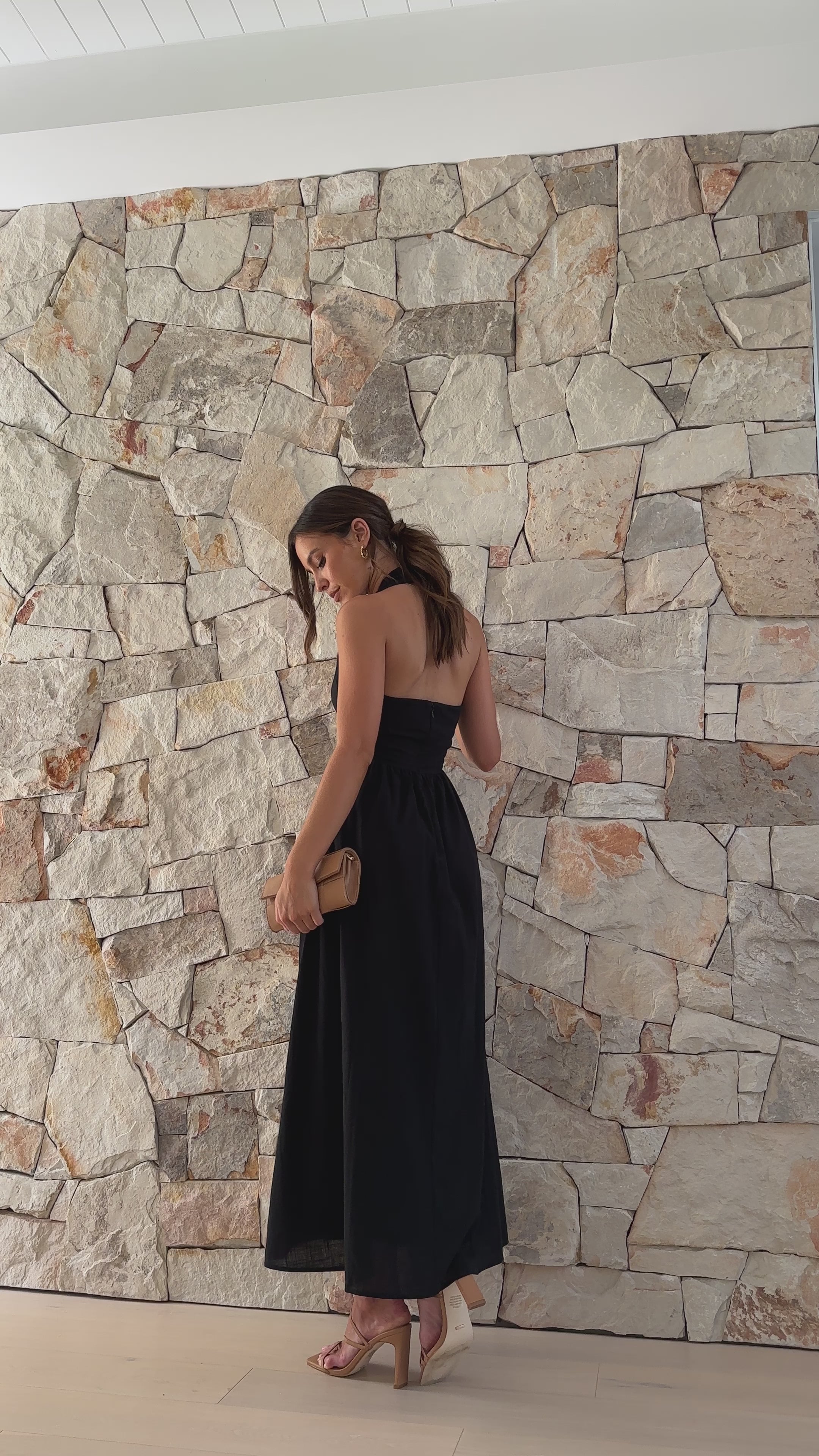 Load video: Caden Maxi Dress - Black - Billy J