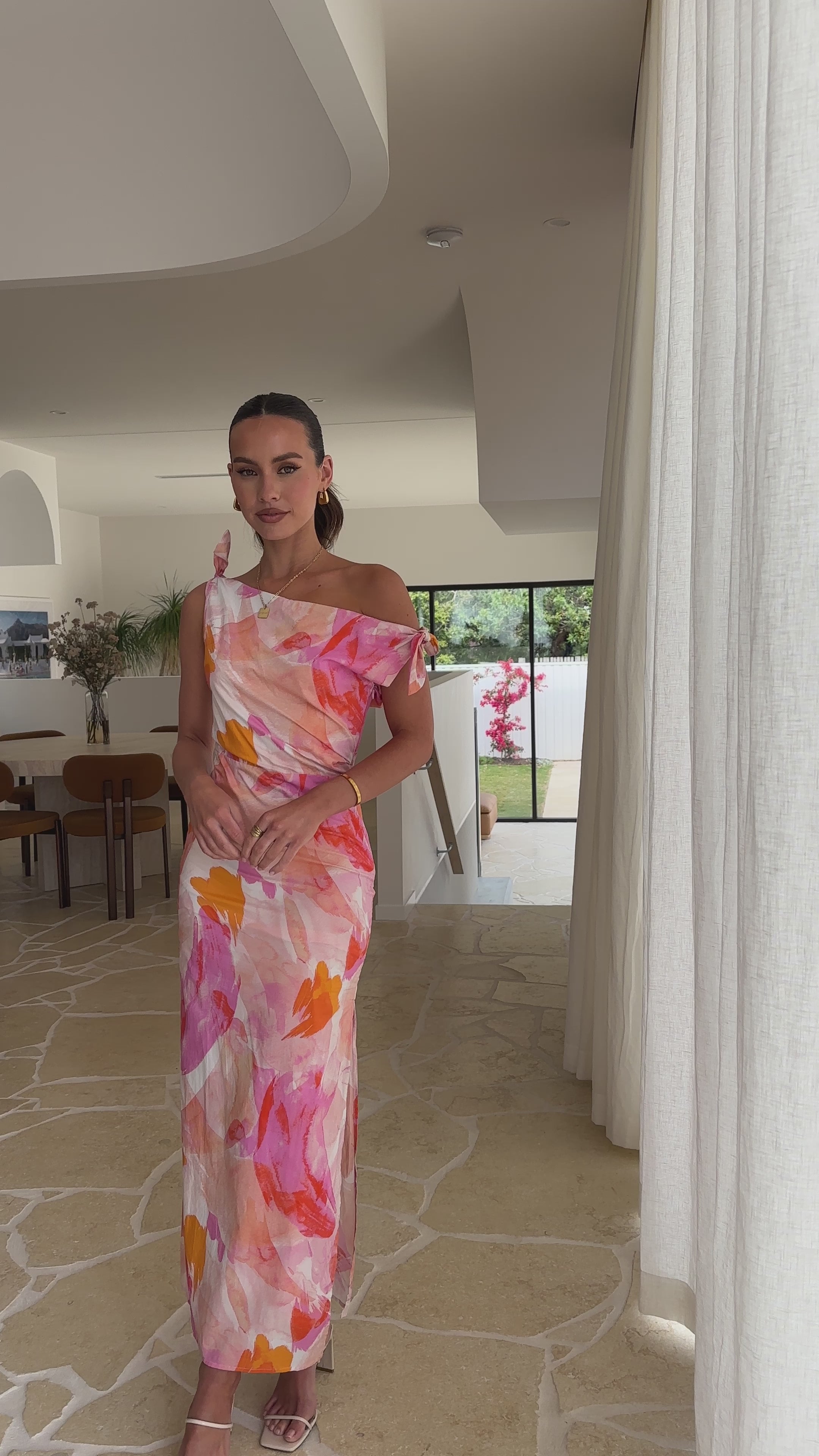 Load video: Simone Maxi Dress - Pink Floral - Billy J