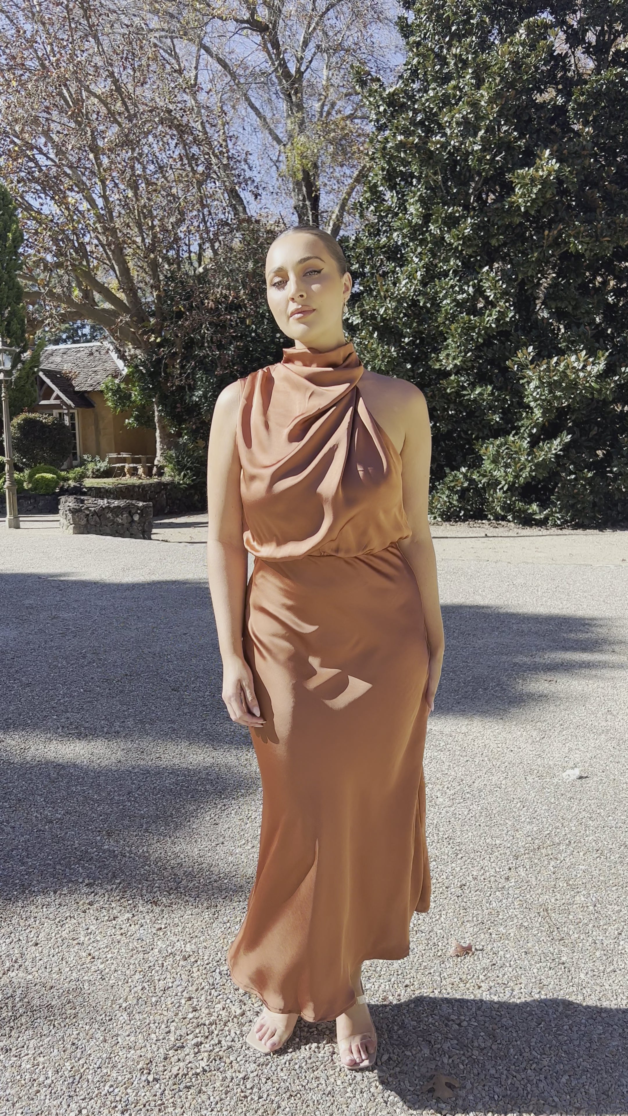 Load video: Esther Maxi Dress - Copper - Billy J