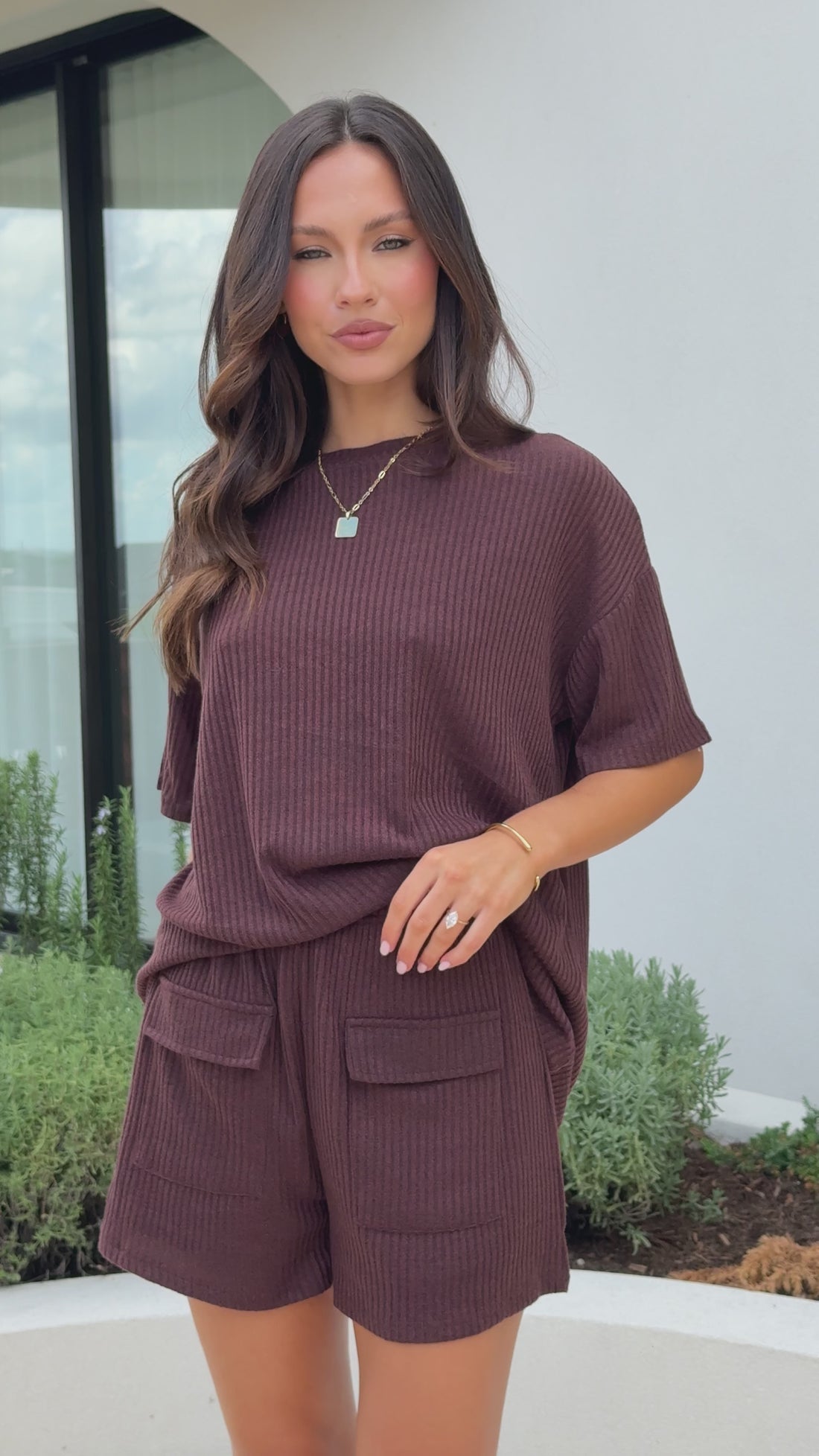 Selma Top and Shorts Set - Chocolate - Billy J