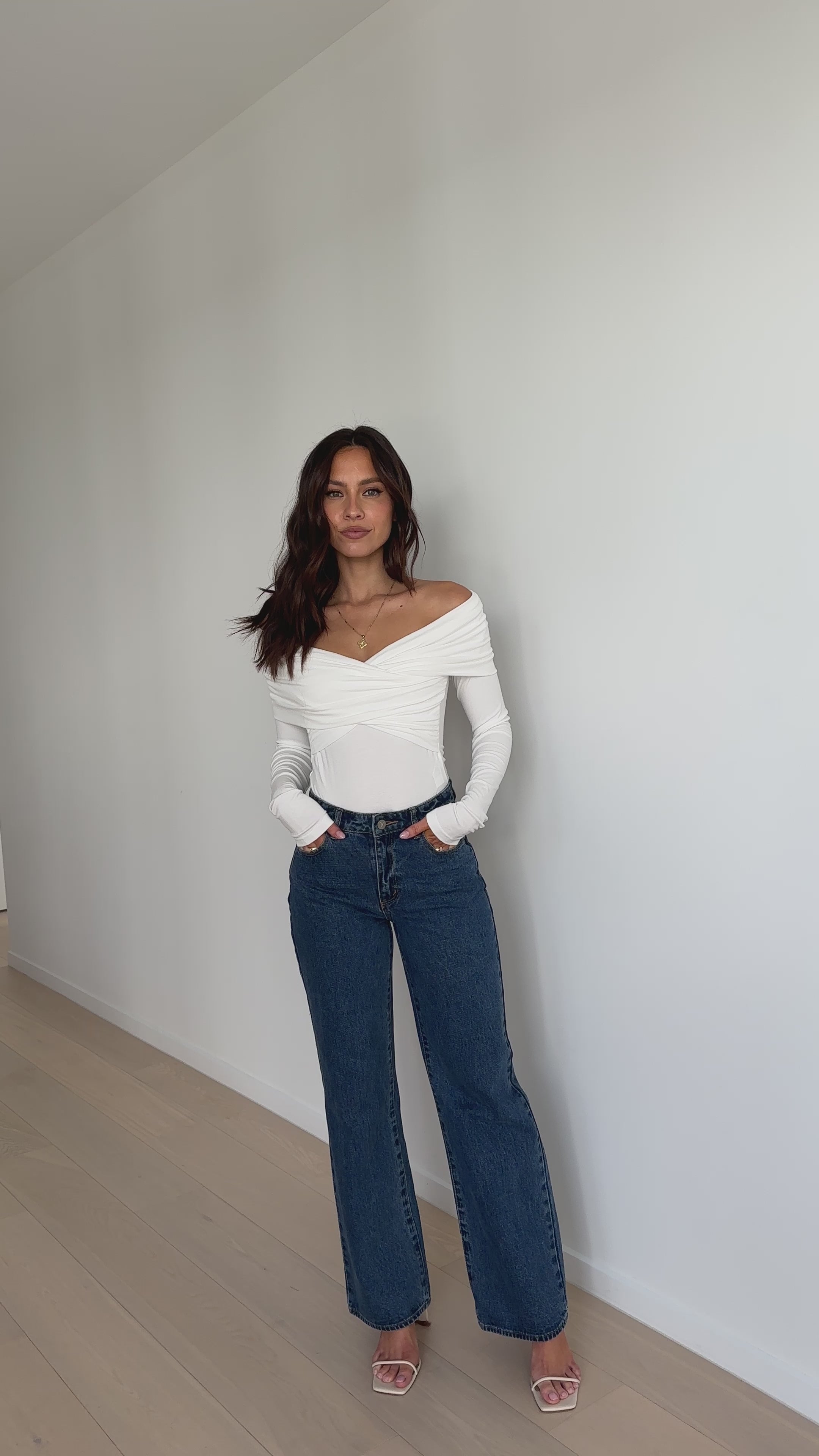 Load video: Sandrine Bodysuit - White - Billy J