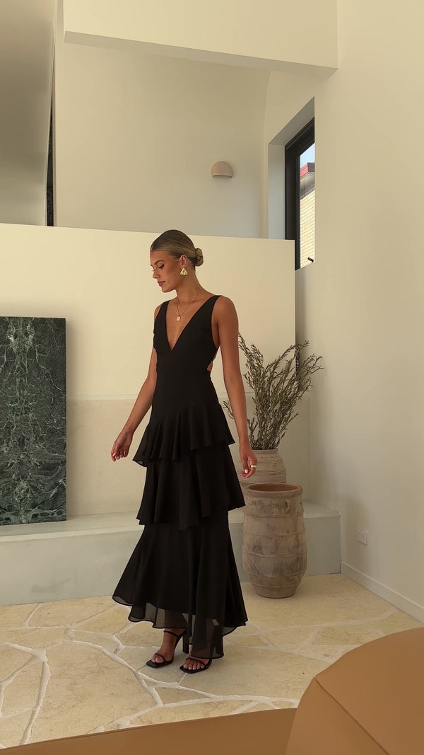 Stasie Maxi Dress - Black - Billy J