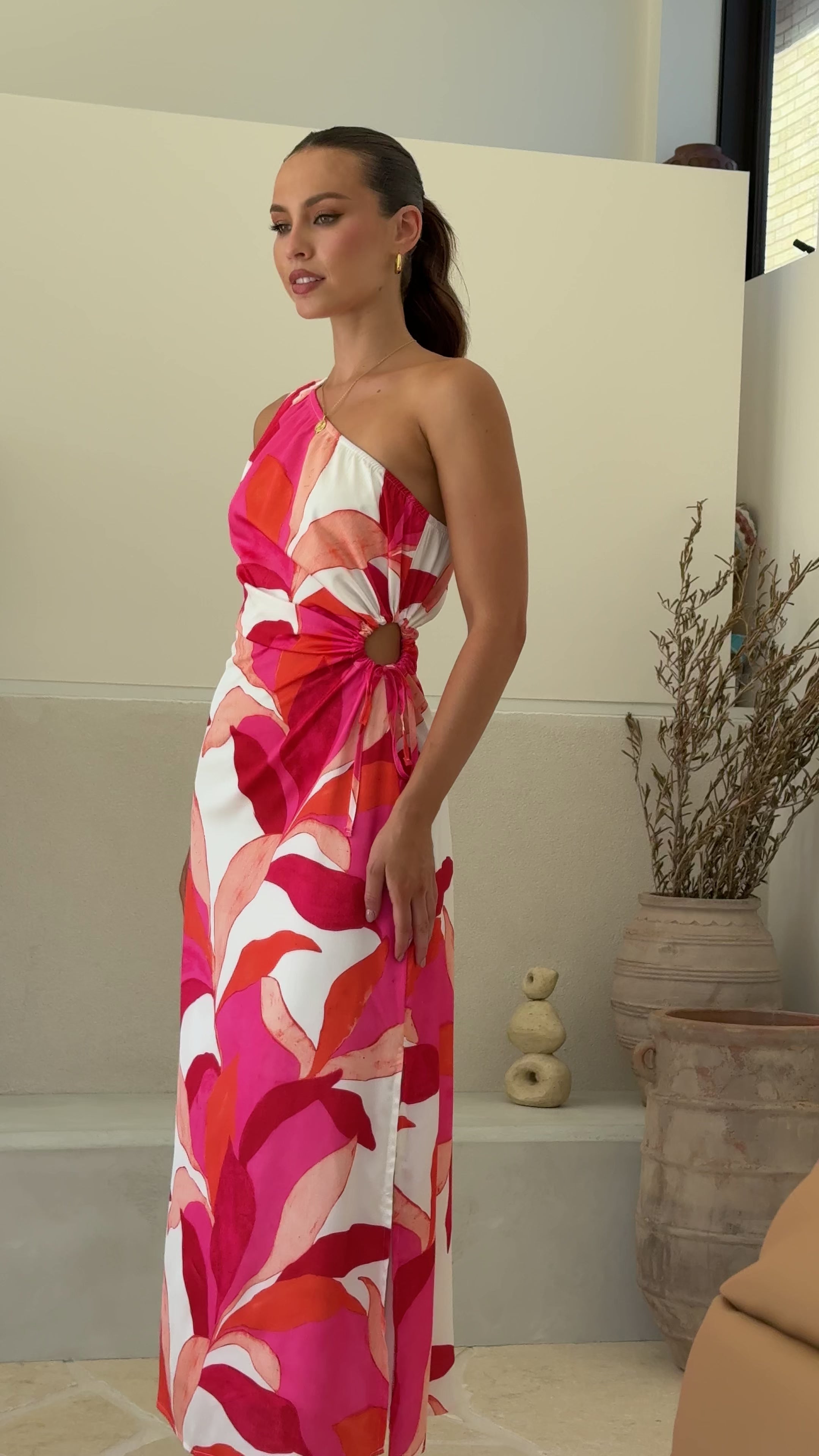 Load video: Talisa Maxi Dress - Pink / Orange Floral - Billy J