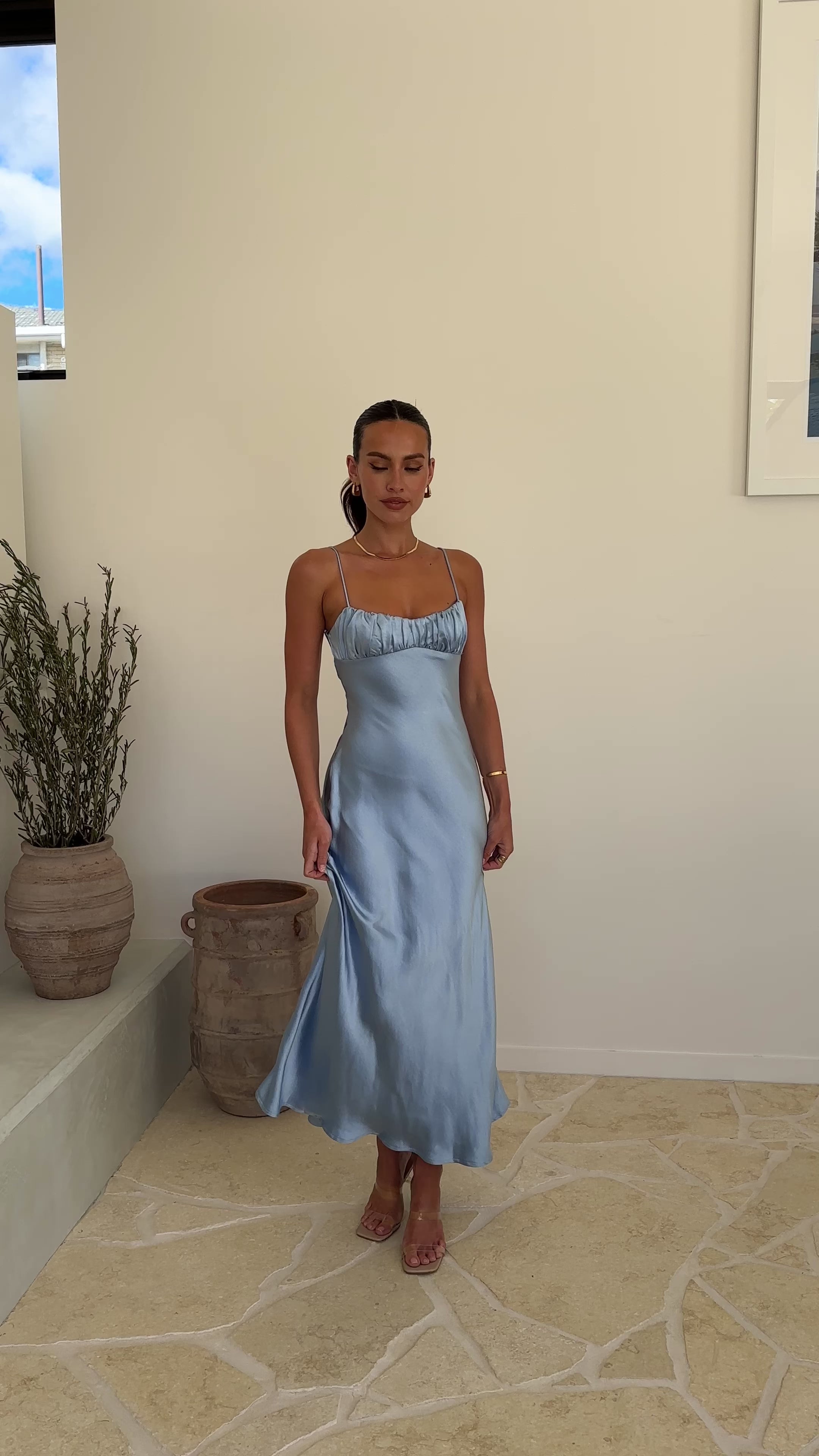 Load video: Rue Maxi Dress - Blue - Billy J