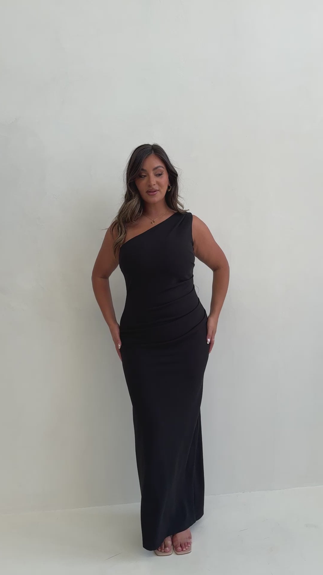 Load video: Cataleya Maxi Dress - Black - Billy J