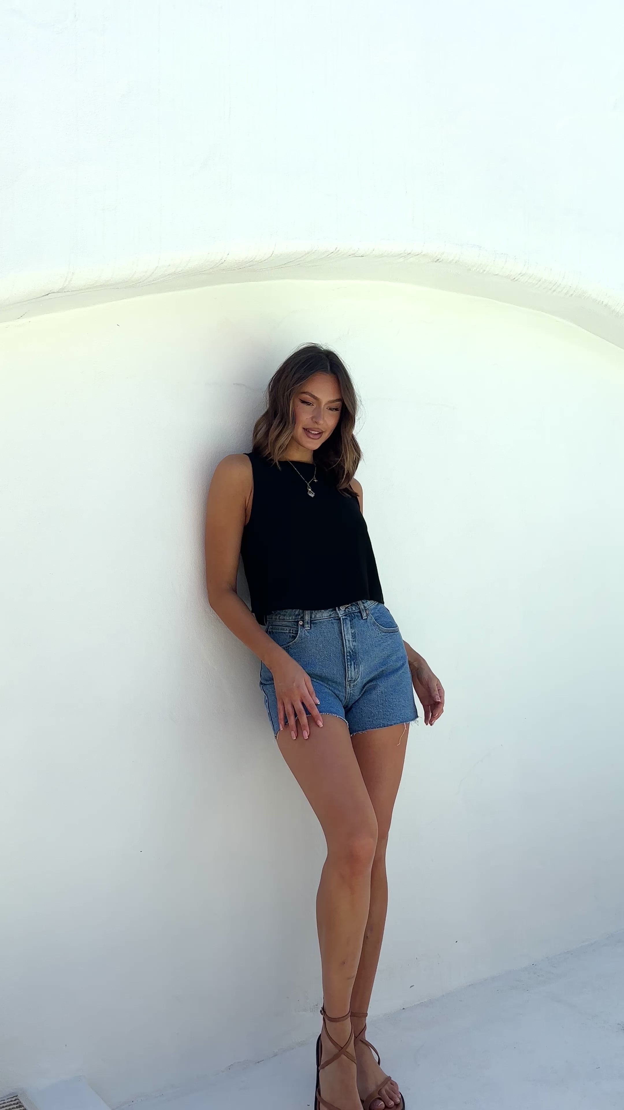 Load video: Persephone Crop Top - Black - Billy J