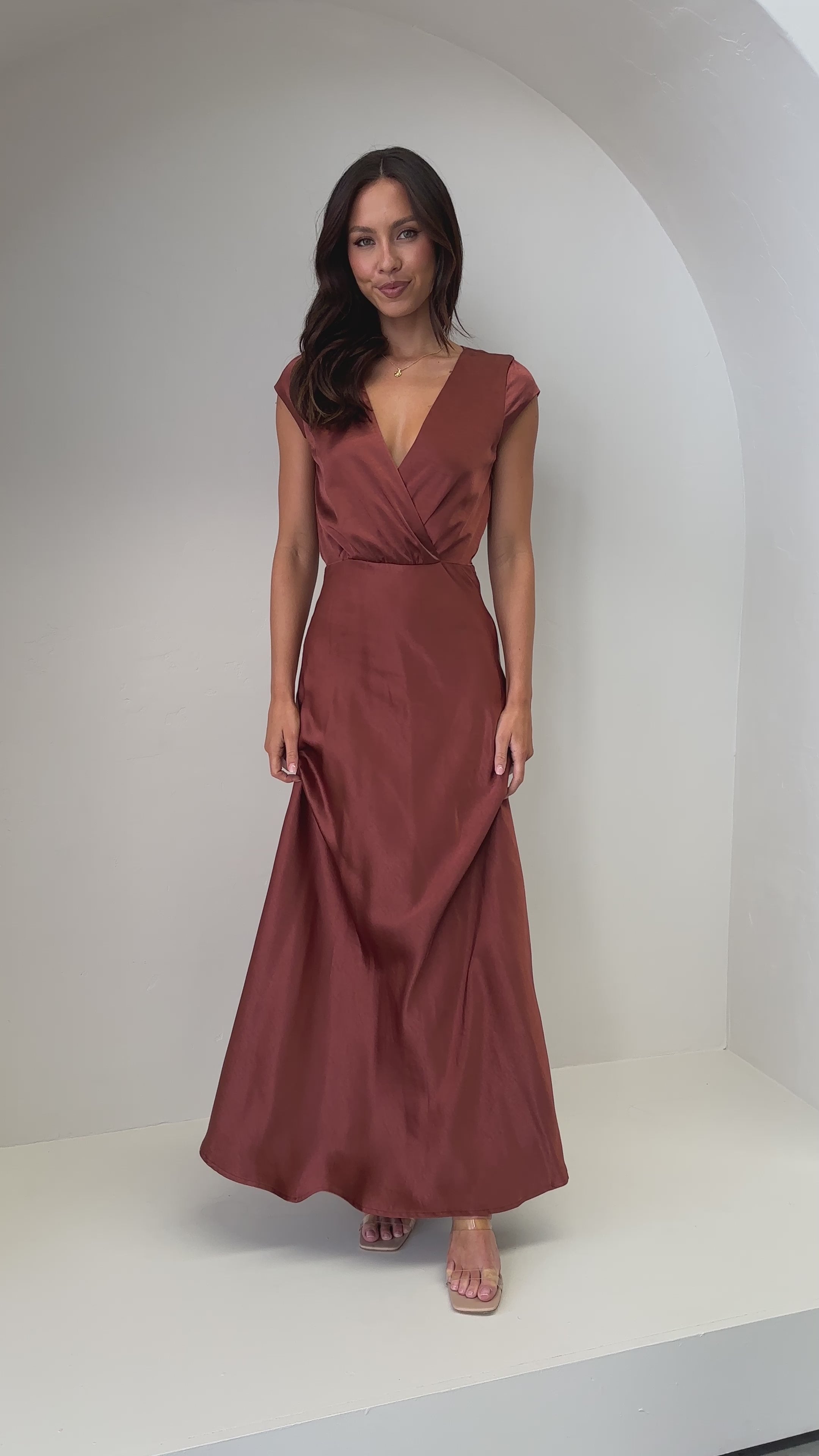 Load video: Selma Maxi Dress - Rust