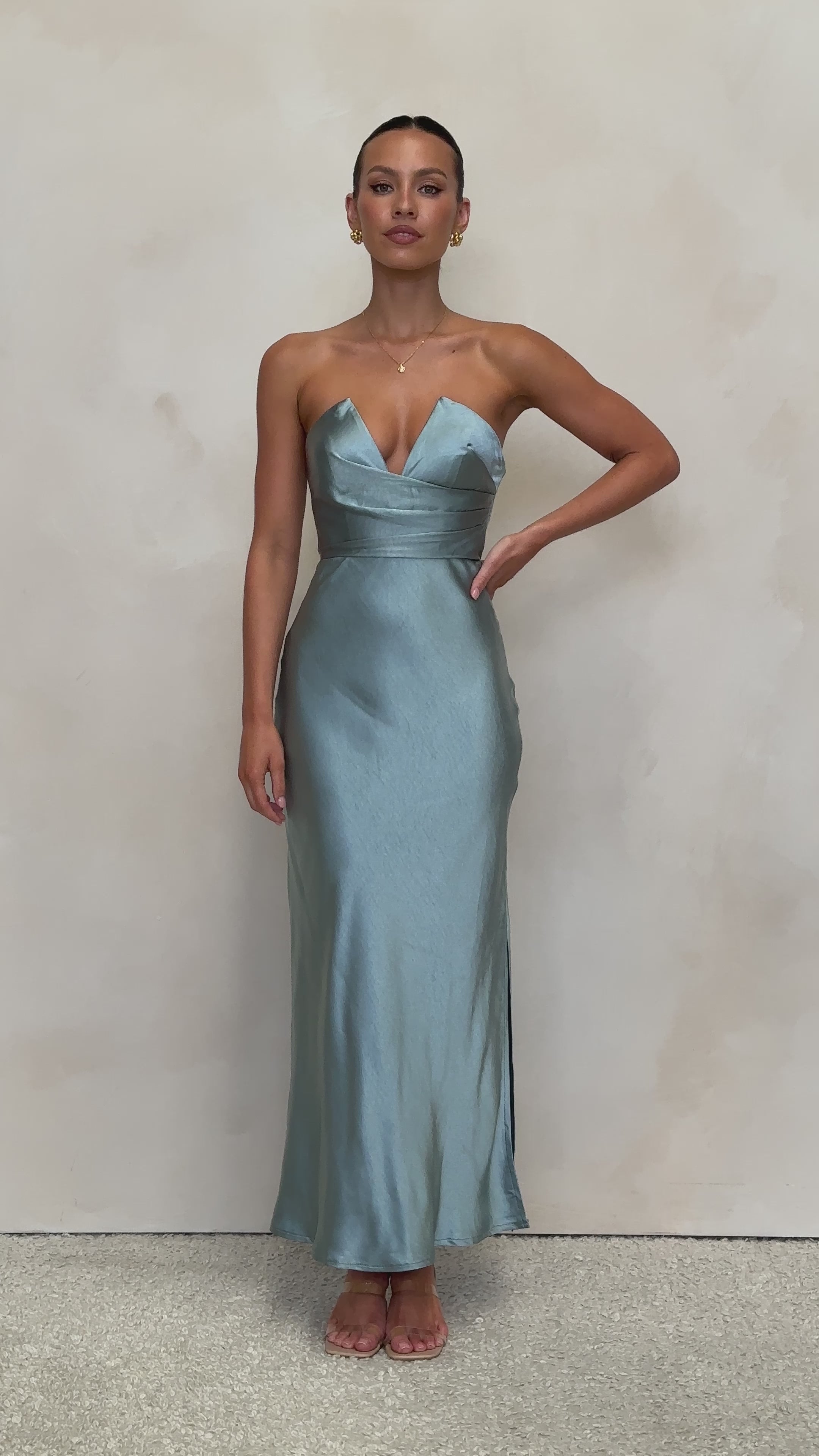 Load video: Valerie Maxi Dress - Blue - Billy J