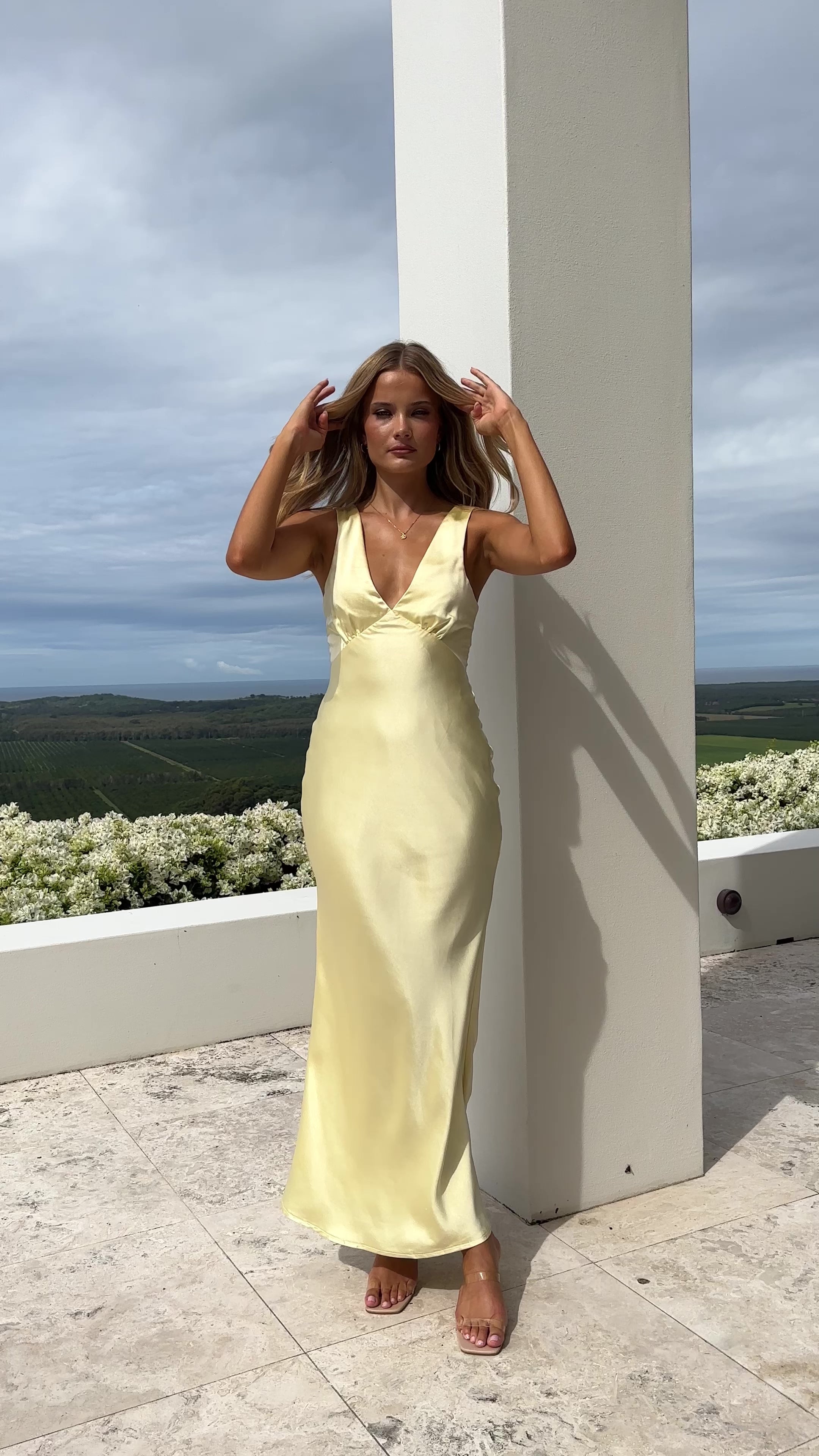 Load video: Sofia Maxi Dress - Yellow - Billy J