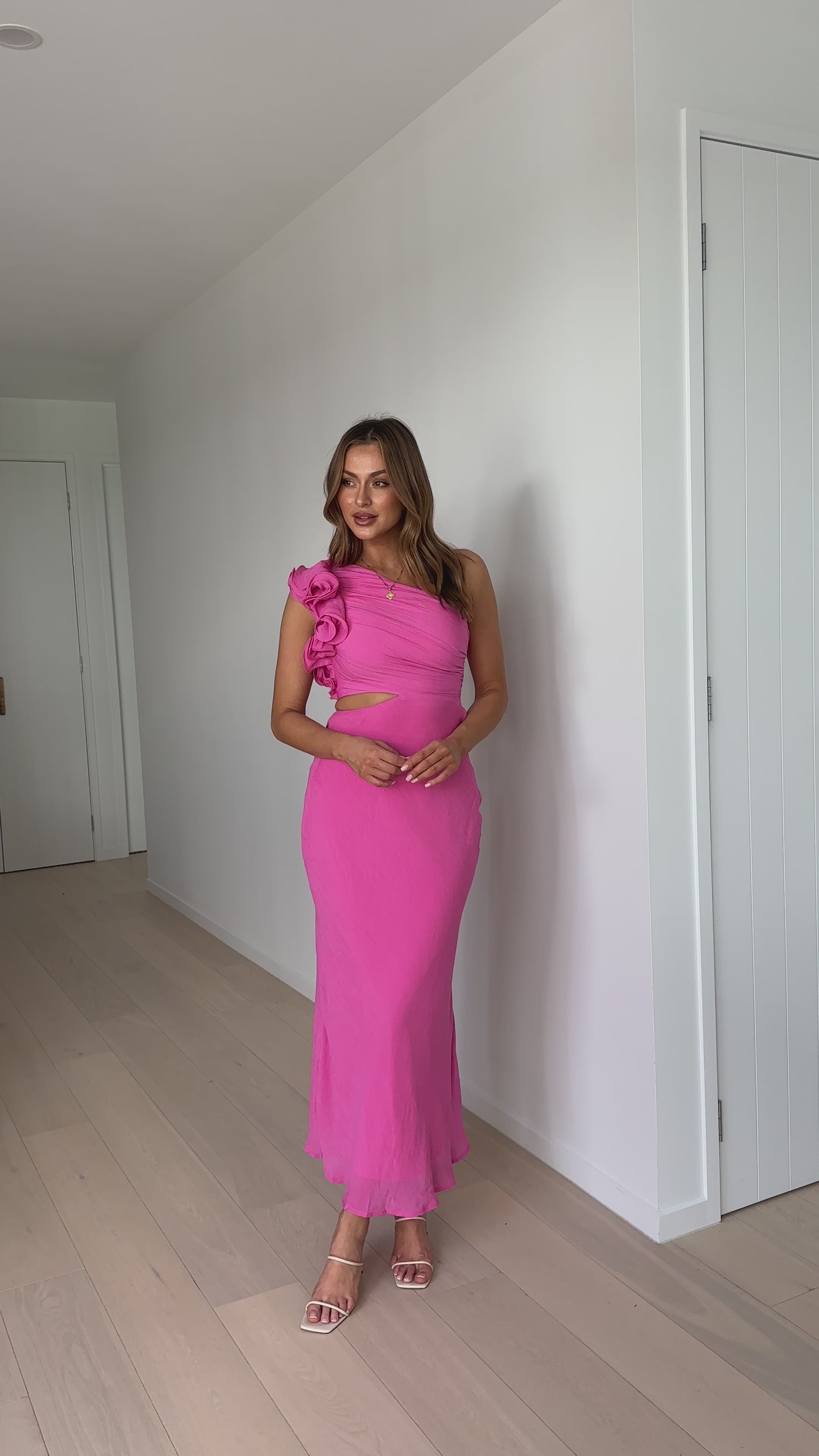 Load video: Amina Maxi Dress - Pink - Billy J