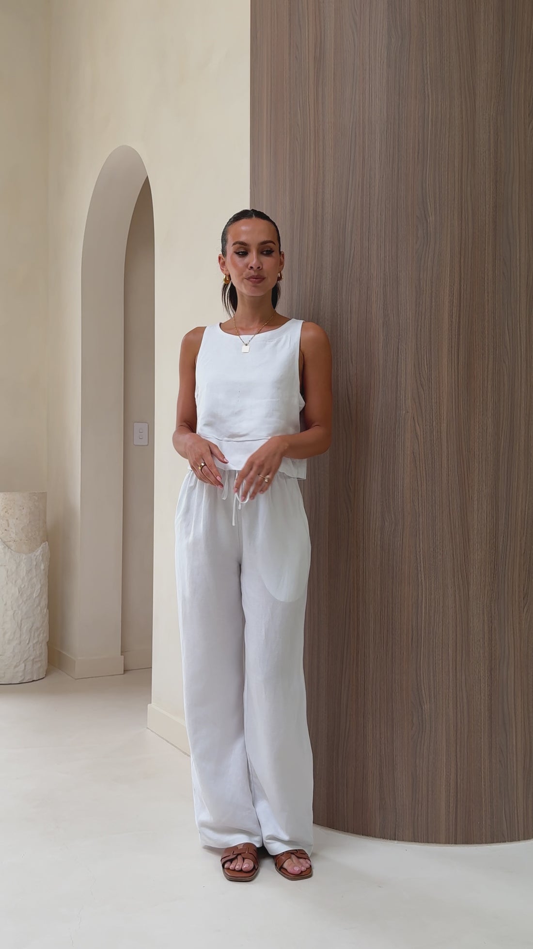 Neola Linen Pants - White - Billy J