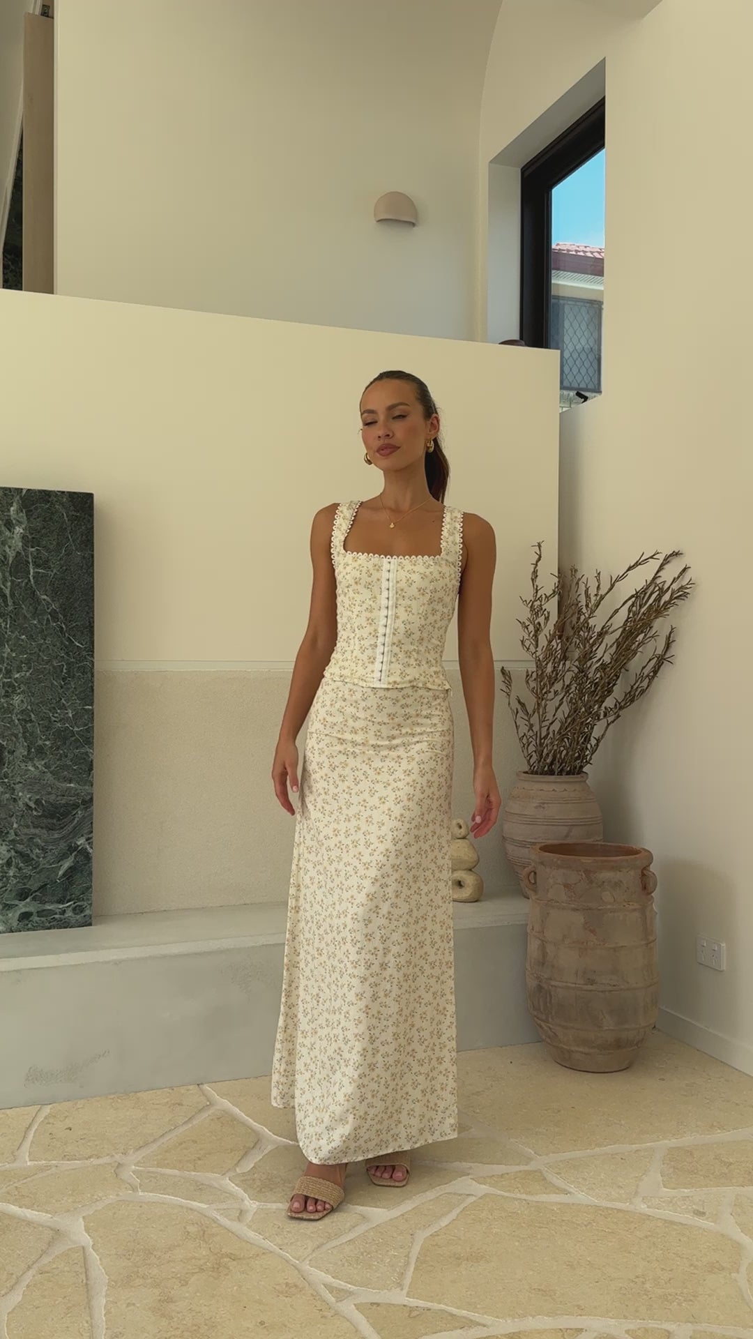 Load video: Mylah Top - Yellow Floral - Billy J