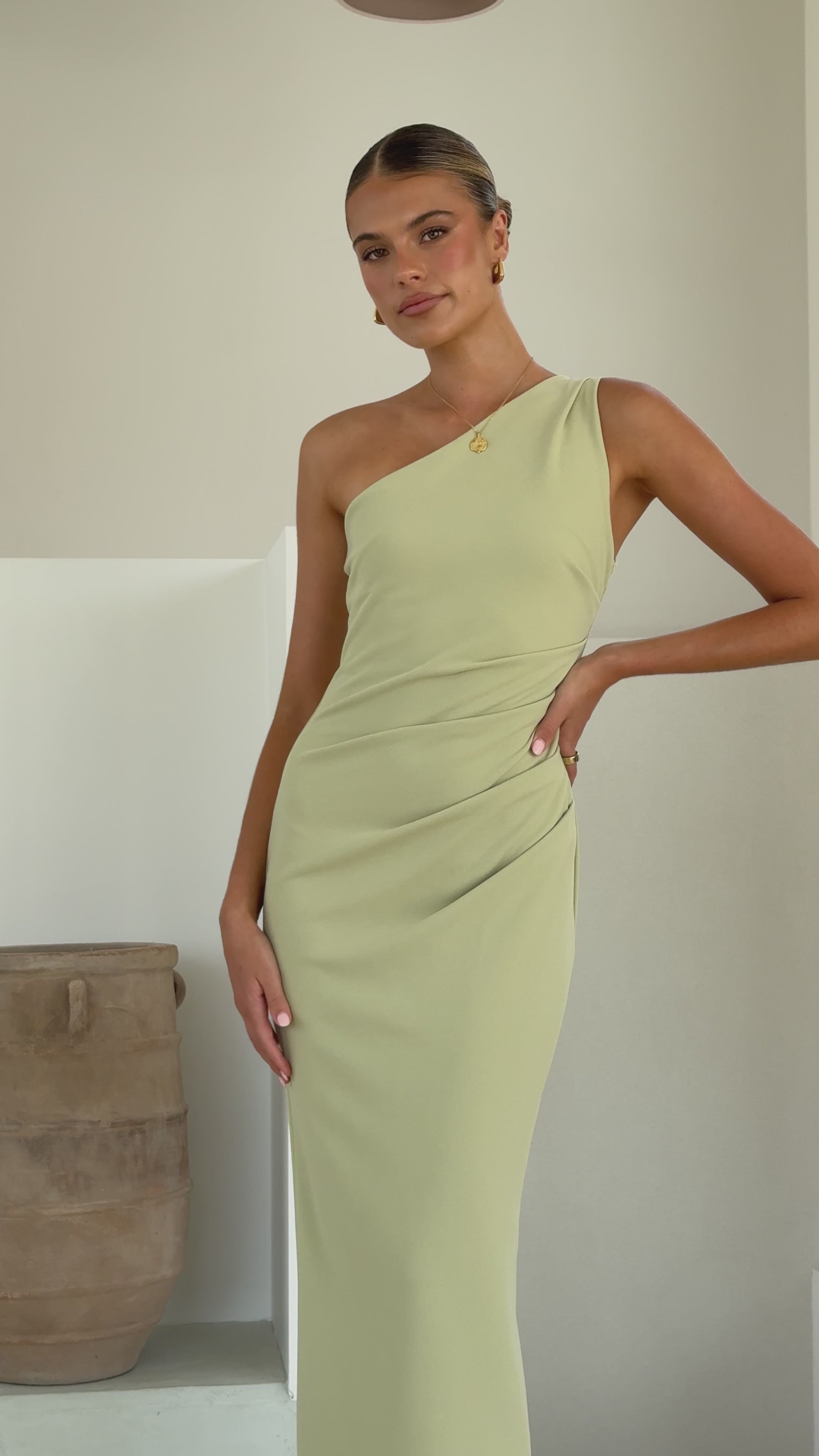Load video: Cataleya Maxi Dress - Sage - Billy J