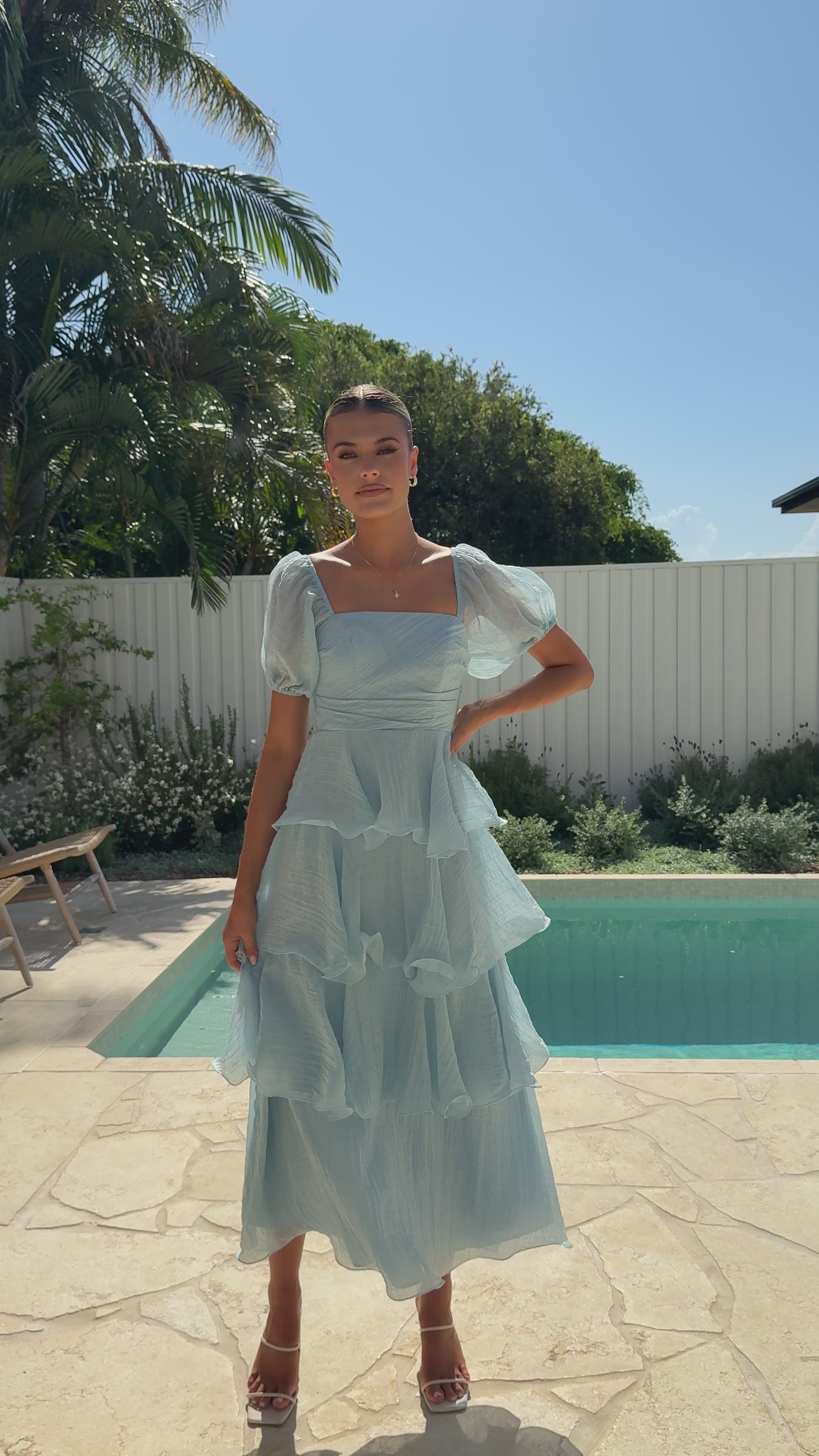 Load video: Lanelle Maxi Dress - Blue - Billy J