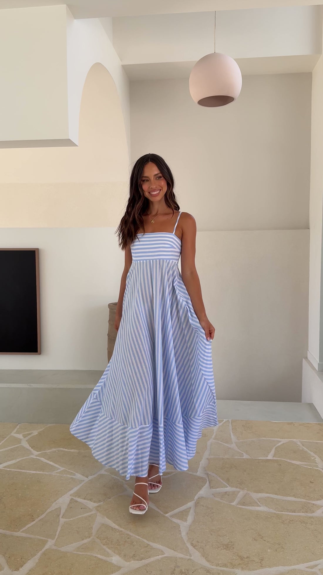 Kaethe Maxi Dress - Baby Blue Stripe - Billy J