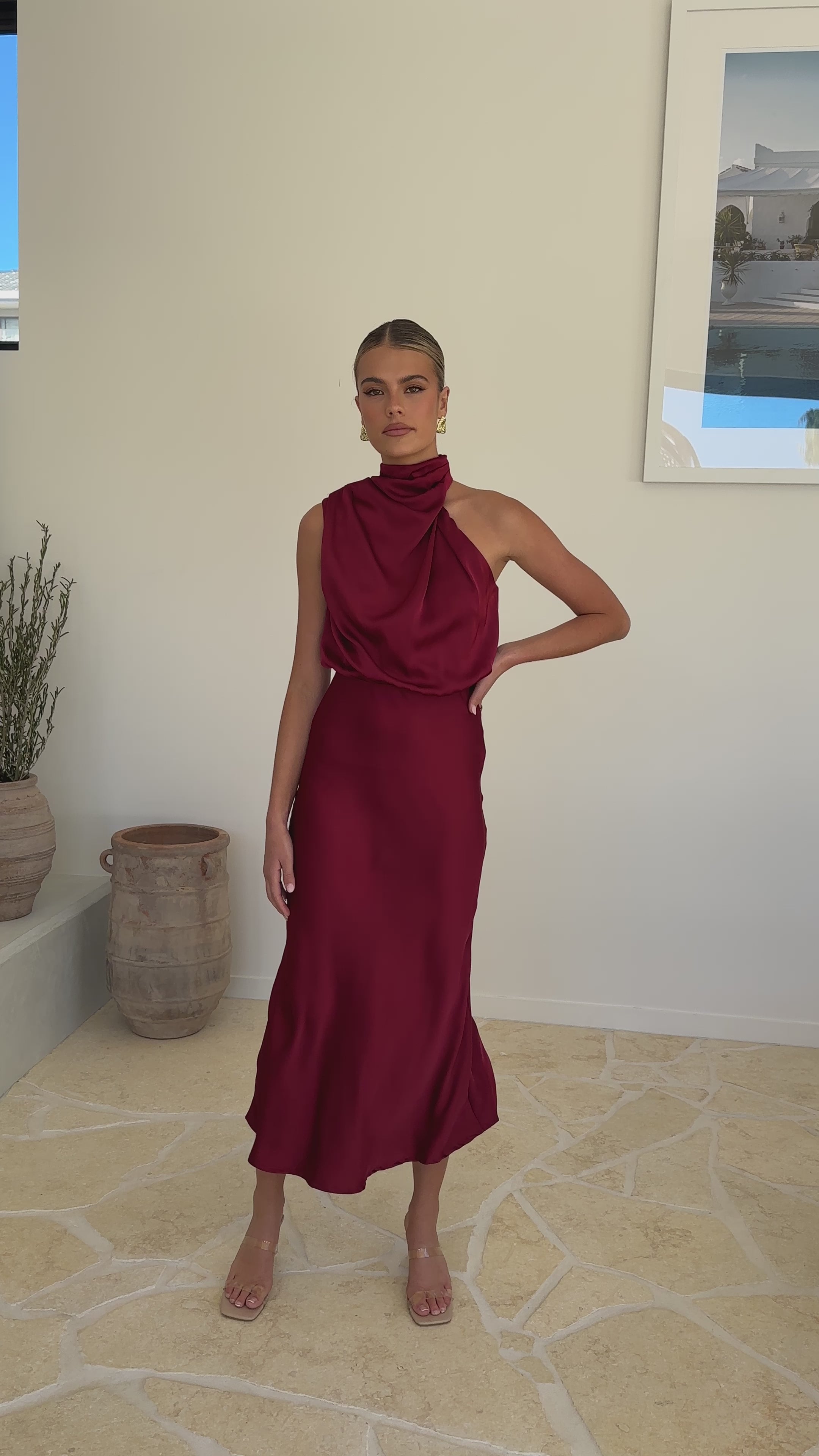 Load video: Esther Maxi Dress - Wine - Billy J