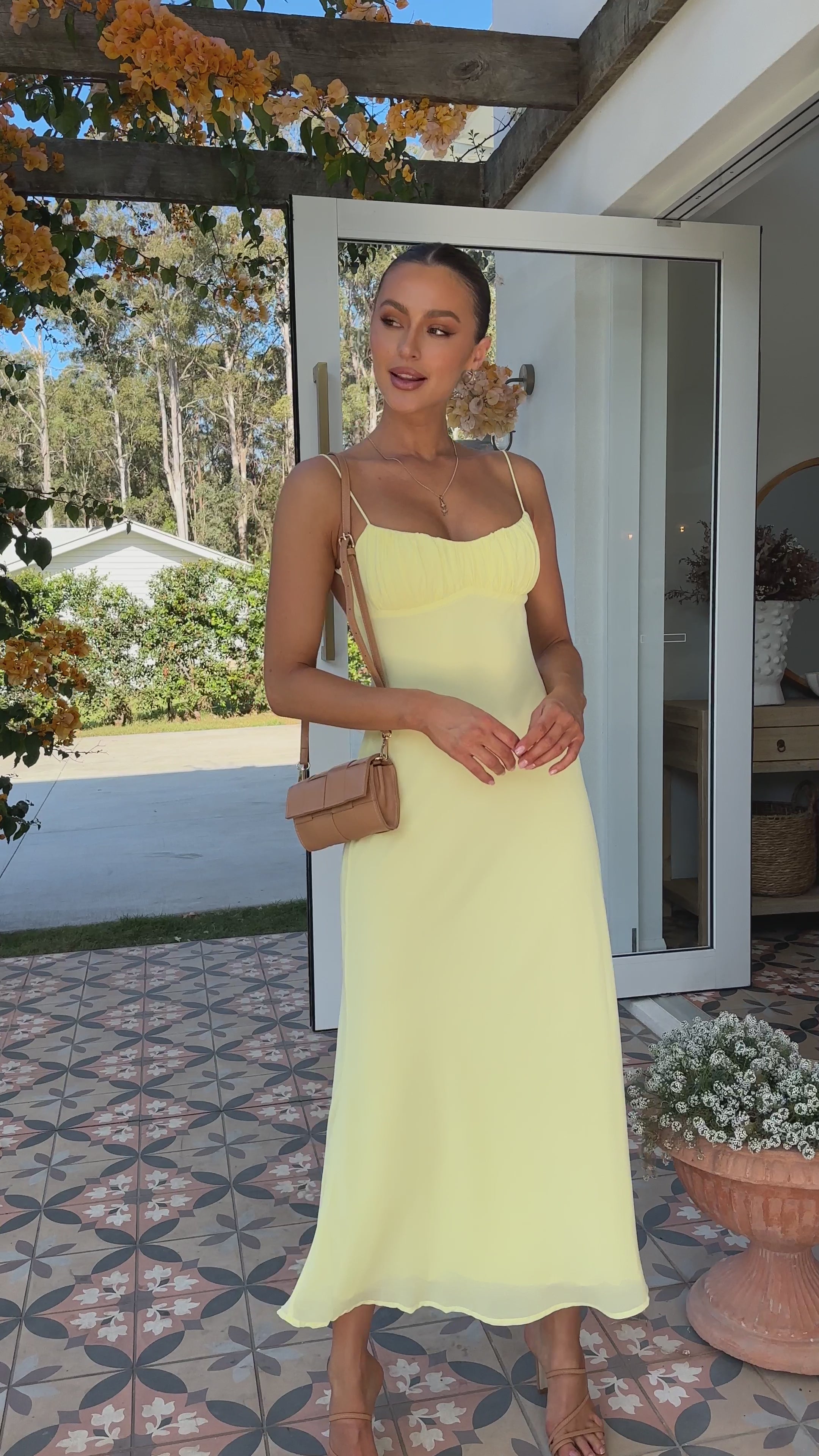 Load video: Margie Midi Dress - Yellow - Billy J