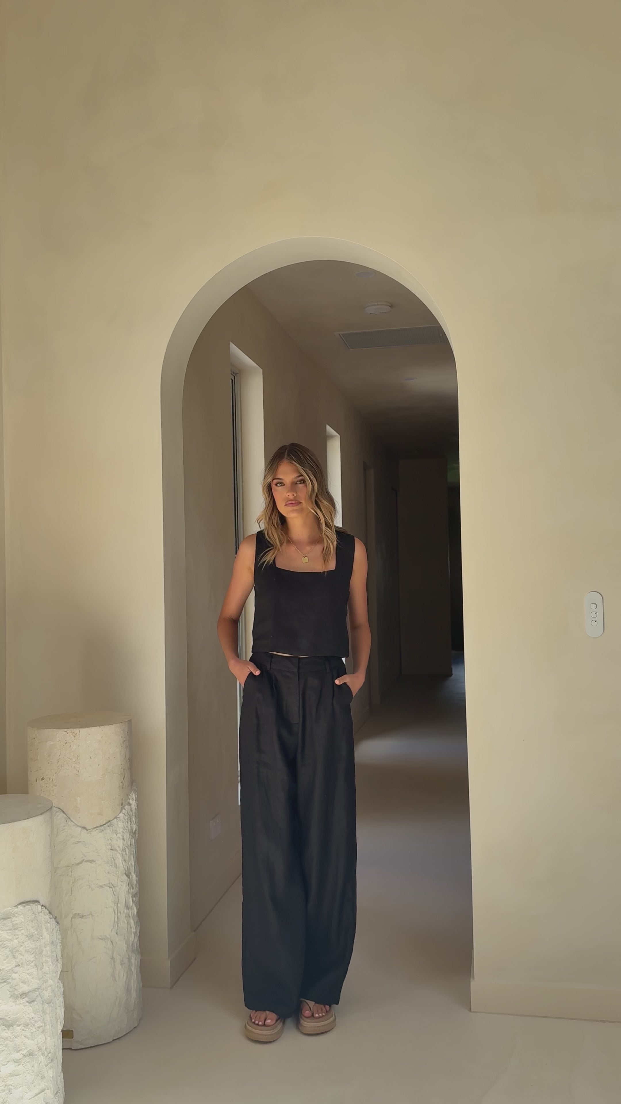 Load video: Tillie Crop Top - Black - Billy J