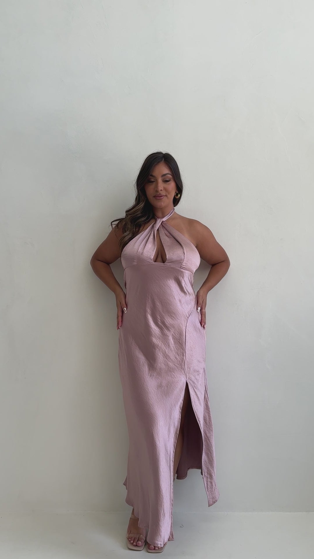 Load video: Amalia Maxi Dress - Dusty Pink - Billy J