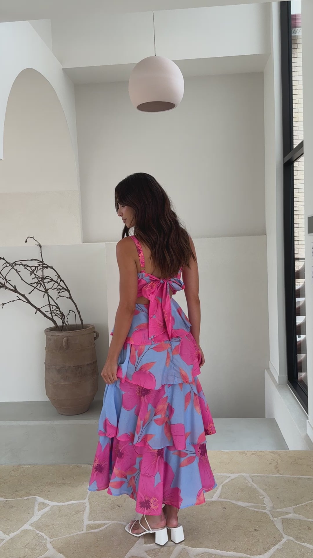 Load video: Page Maxi Dress - Blue / Pink Floral - Billy J