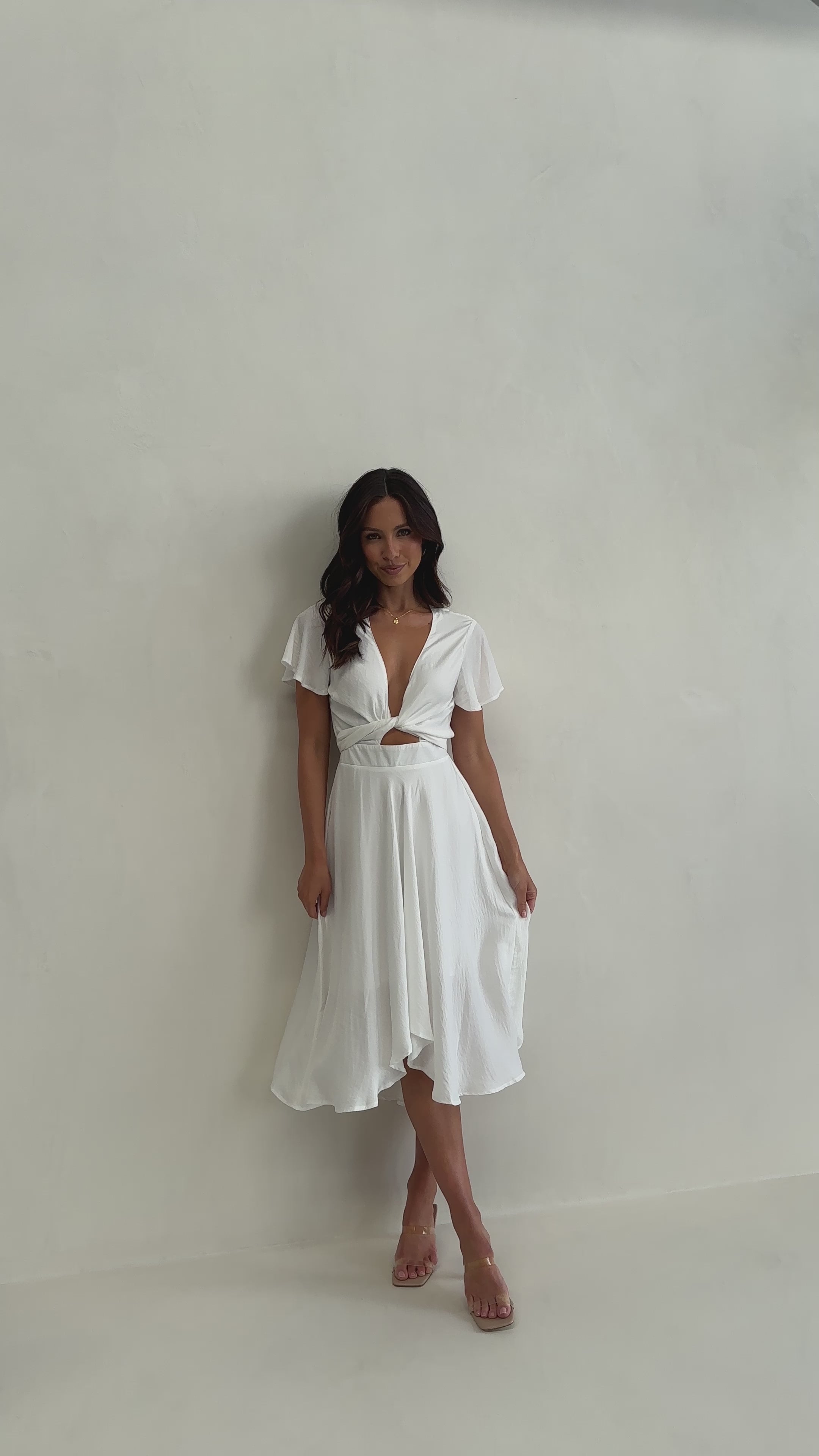 Load video: Sunny Daze Dress - White