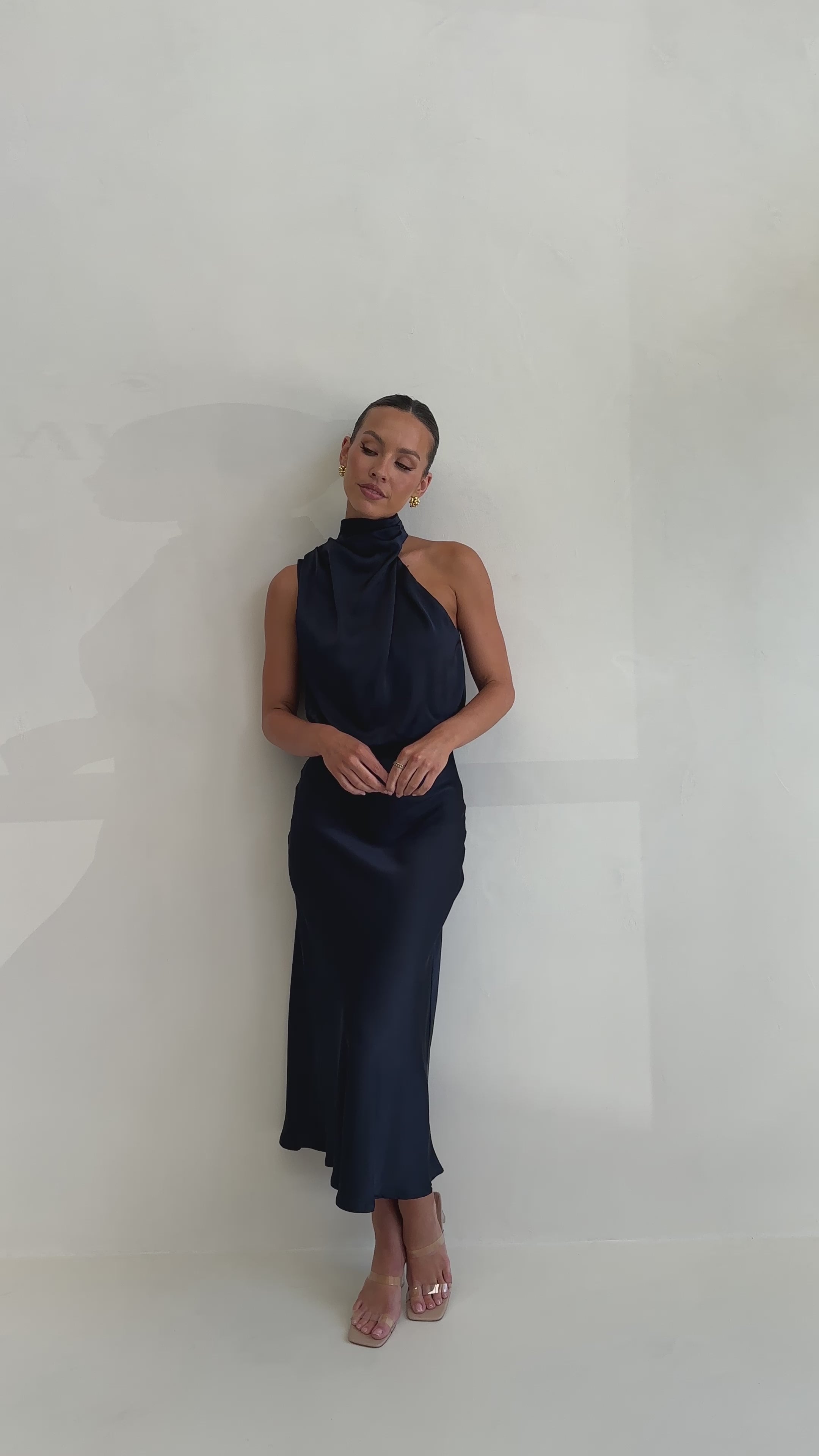 Load video: Esther Maxi Dress - Navy - Billy J