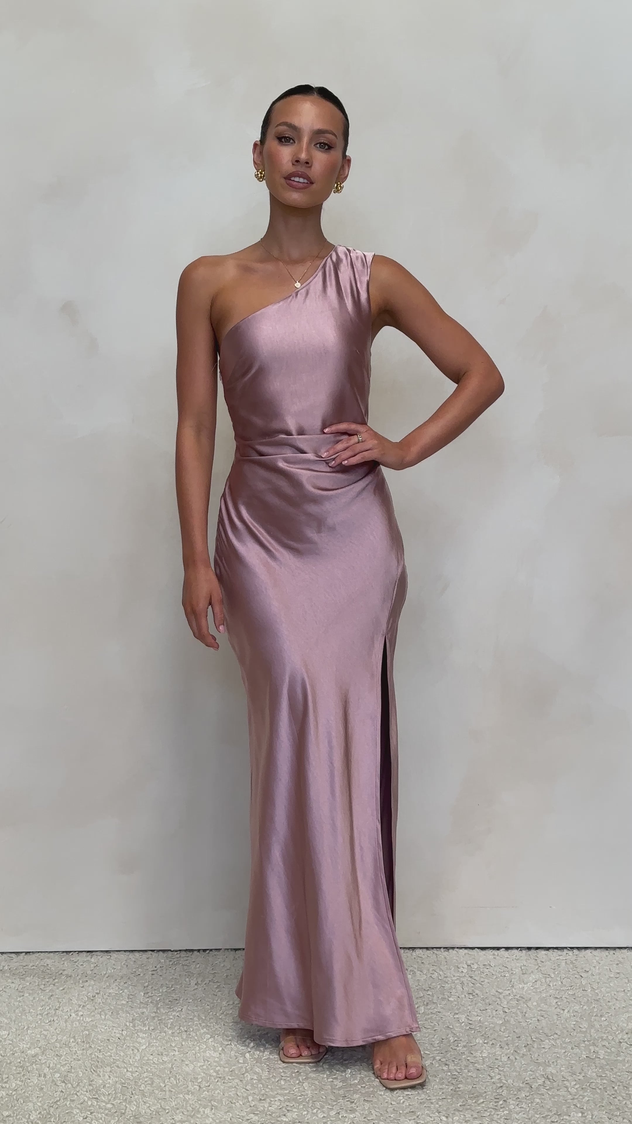 Load video: Victoria Maxi Dress - Dusty Pink - Billy J