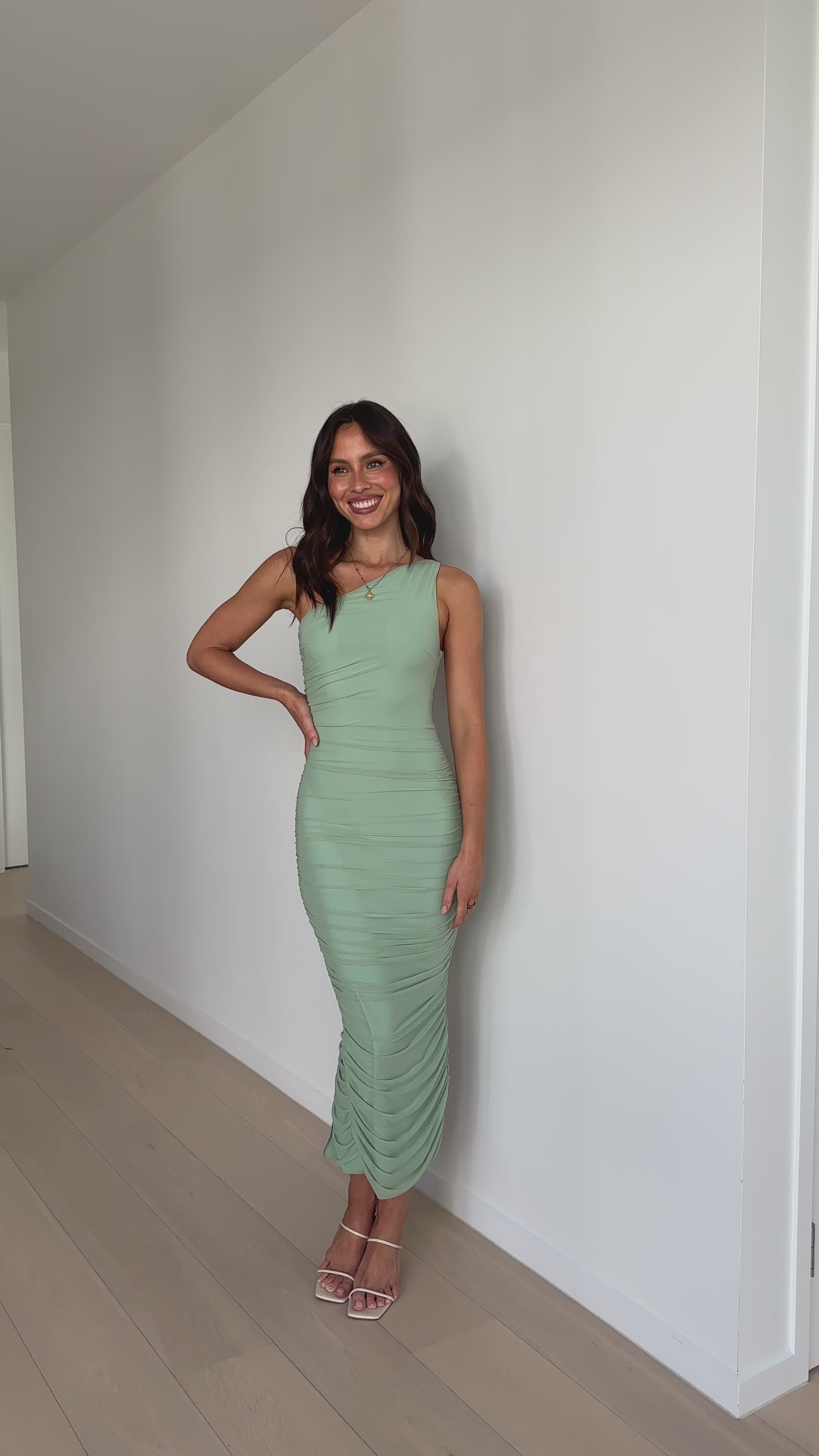 Load video: Natalia Midi Dress - Sage - Billy J