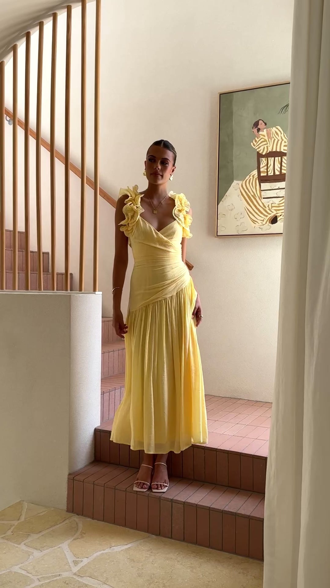 Load video: Alma Maxi Dress - Yellow - Billy J
