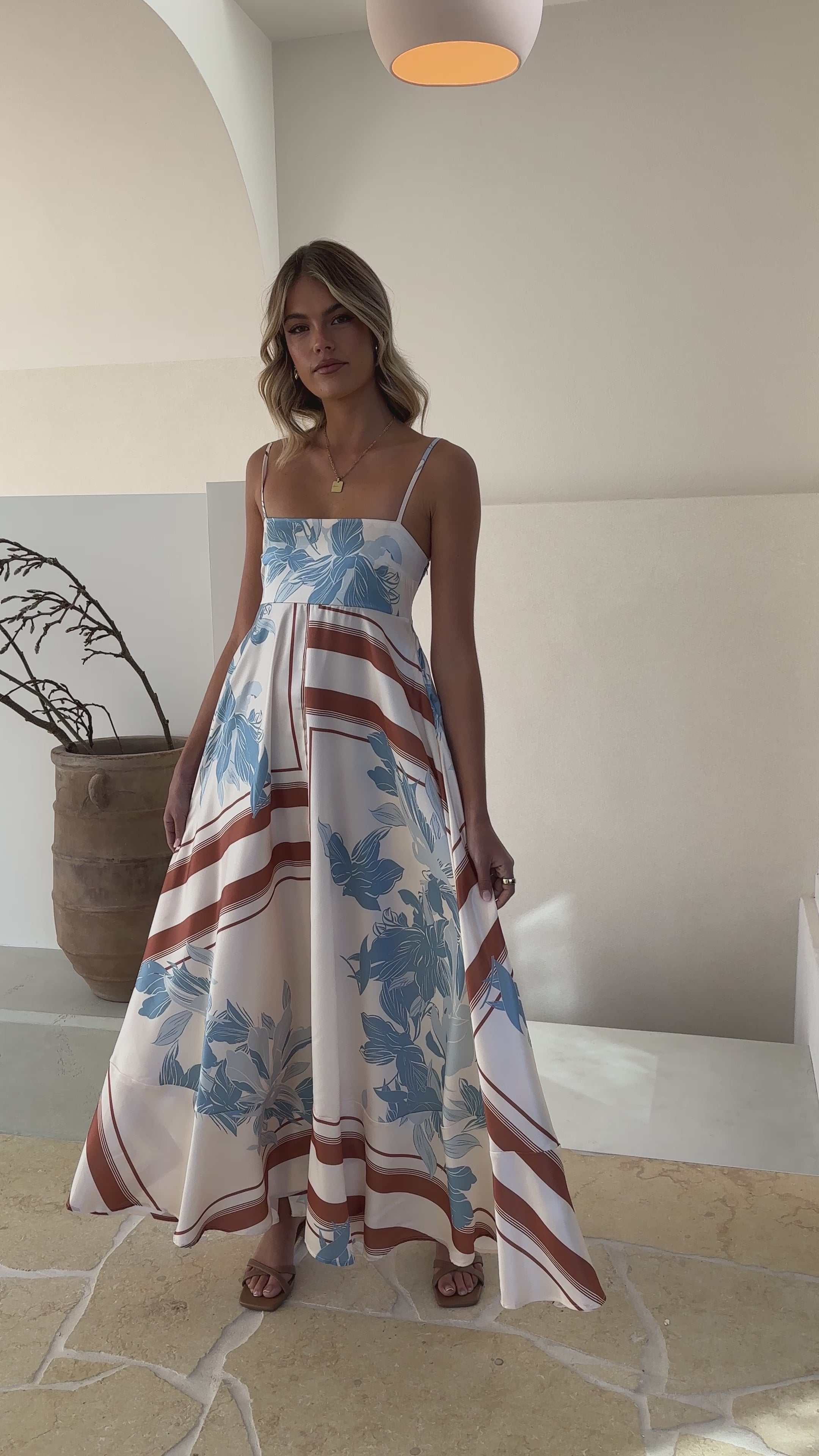 Load video: Kaethe Maxi Dress - Amore Print - Billy J