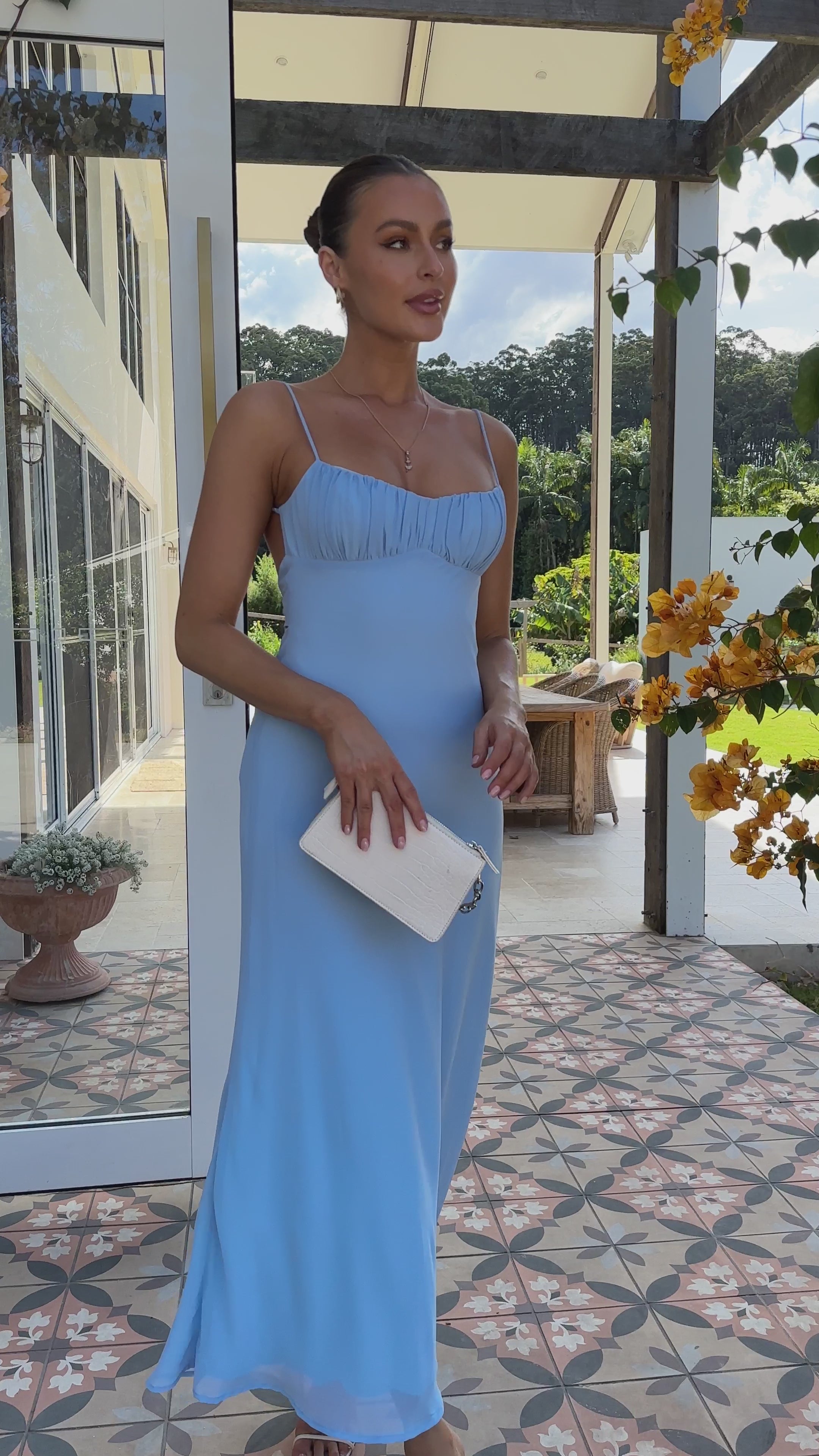 Load video: Margie Midi Dress - Blue - Billy J