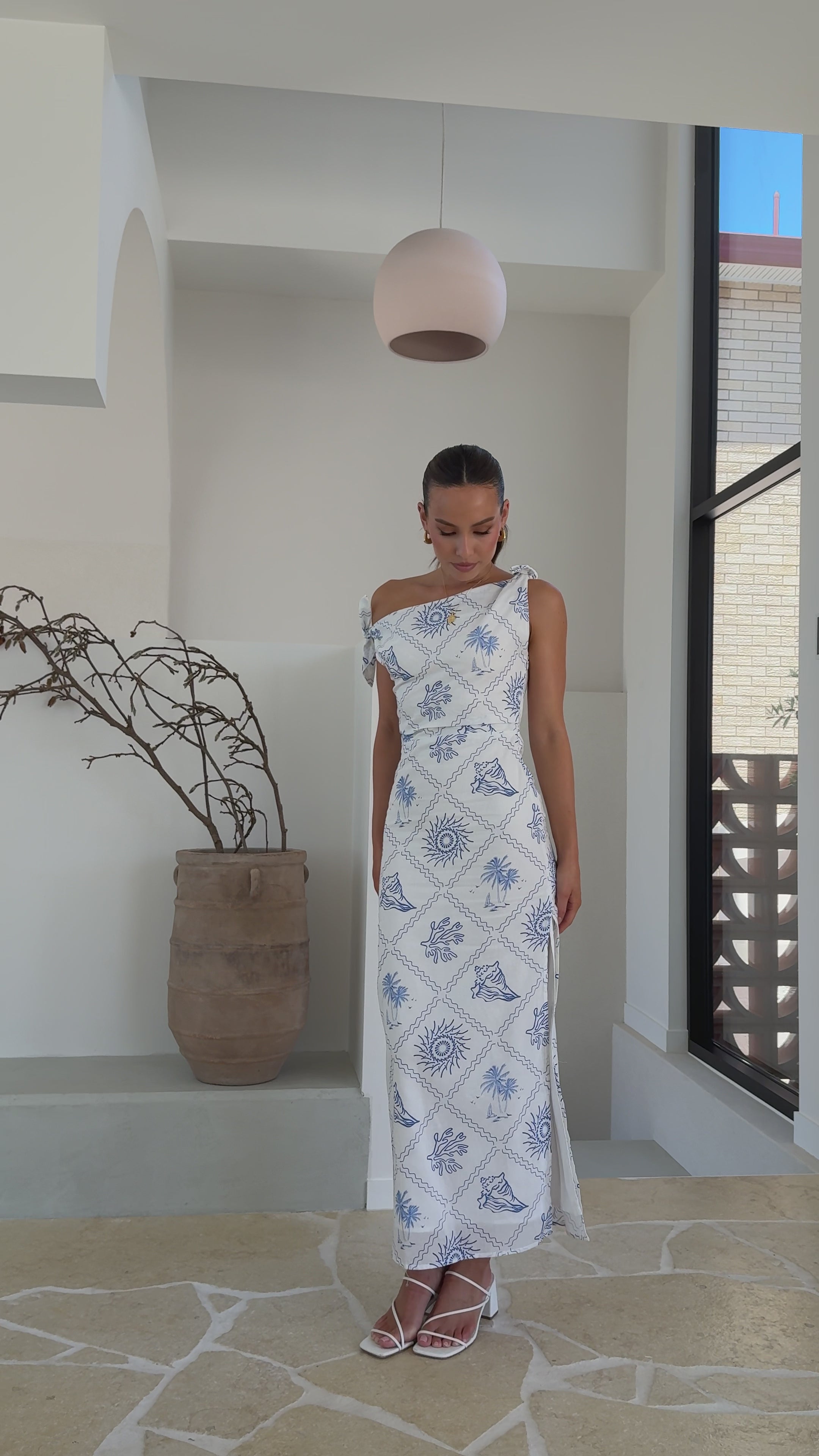 Load video: Simone Maxi Dress - Blue Shell - Billy J