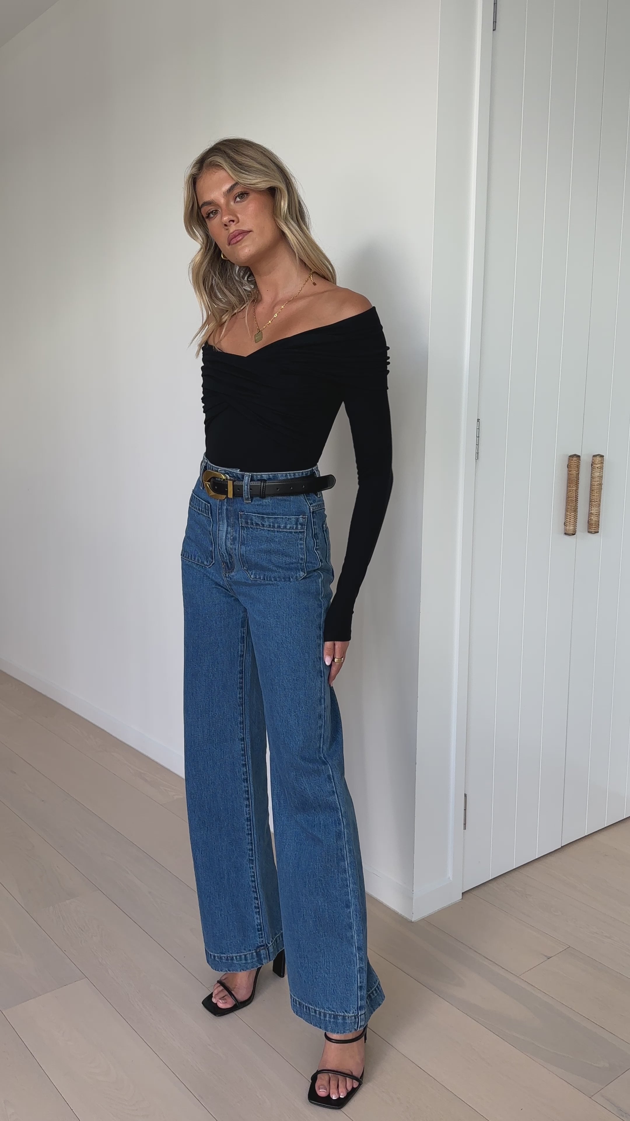 Load video: Sandrine Bodysuit - Black - Billy J