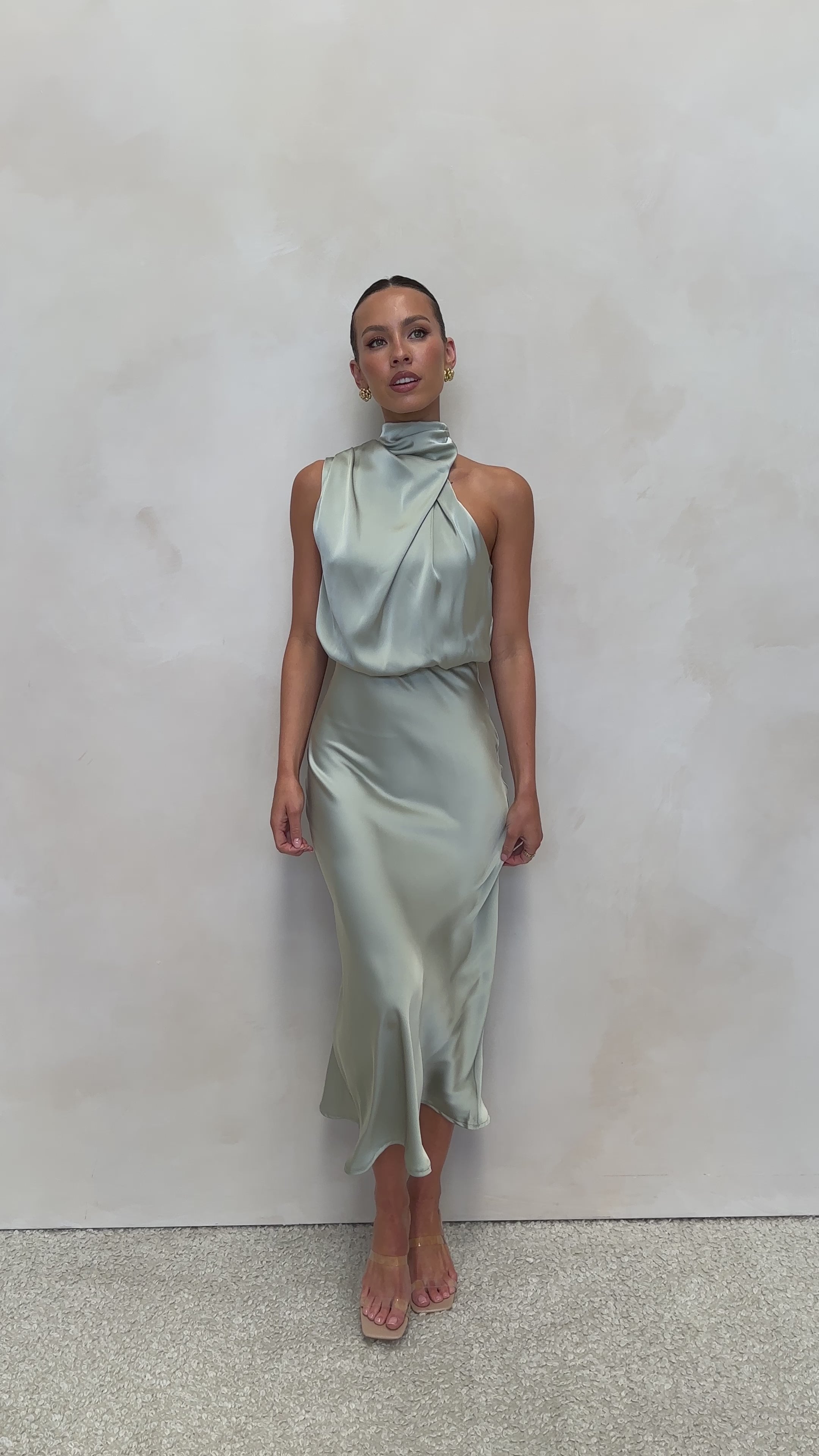 Load video: Esther Maxi Dress - Olive - Billy J